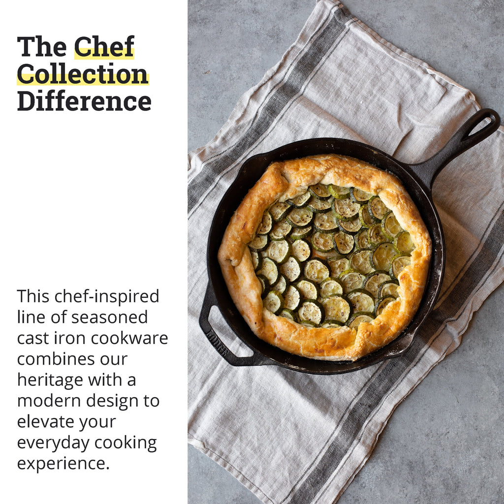 Lodge 12" Cast Iron Skillet - Chef Collection - Perfect Sear - Ergonomic Handles - Superior Heat Retention - Cast Iron Cookware & Skillet