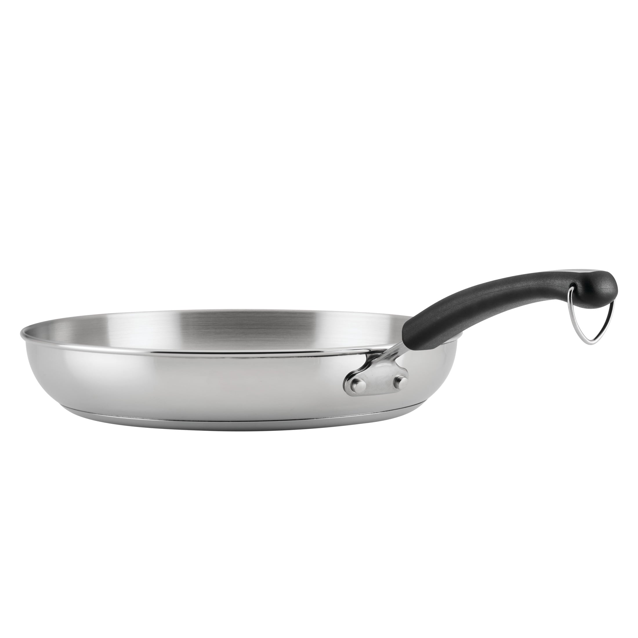 Farberware Brilliance 12.25 Inch Frying Pan - Induction Compatible, Metal Utensil and Dishwasher Safe, Stainless Steel