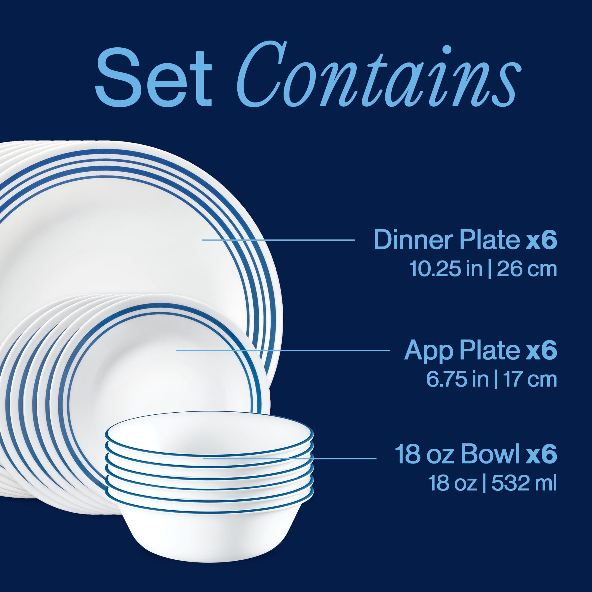 Corelle Laila 18-Piece Glass Dinnerware Set (Service for 6)