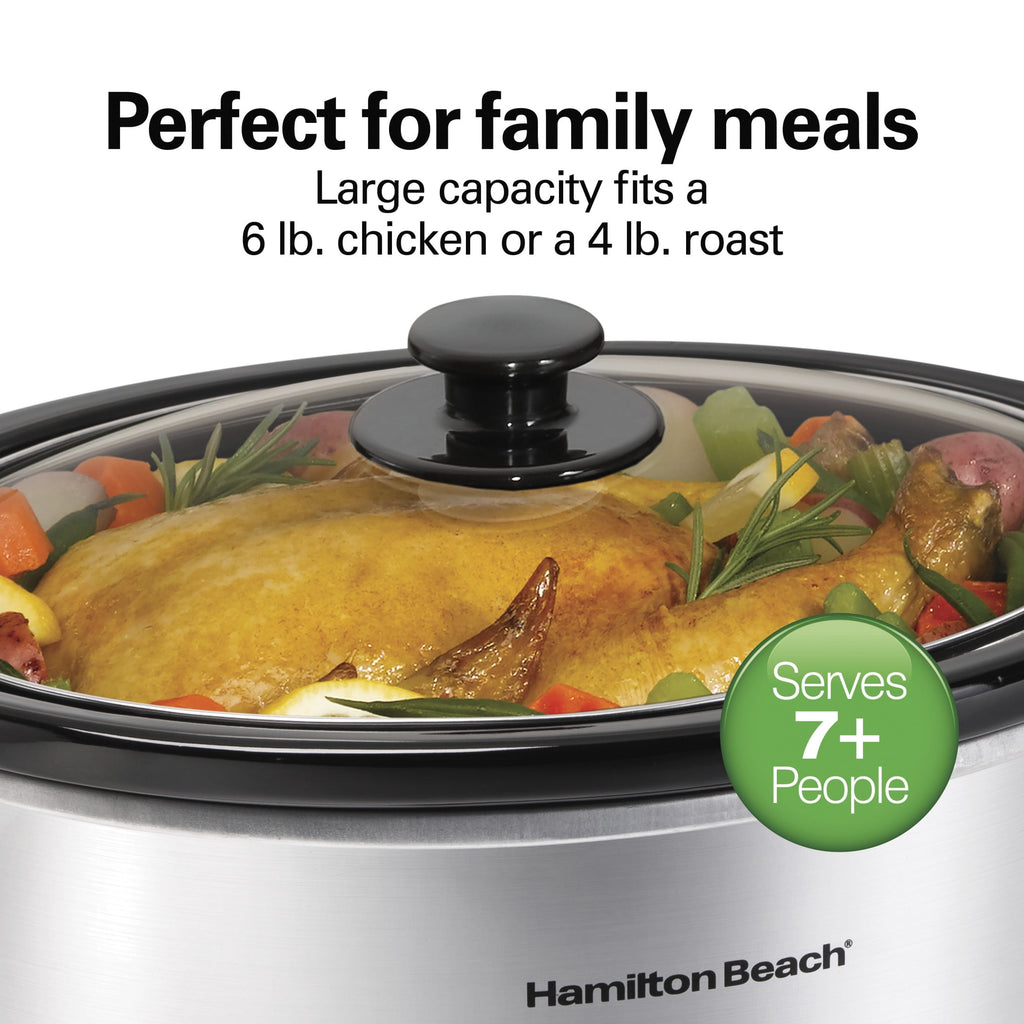 Hamilton Beach 6 Qt Programmable Slow Cooker - Stoneware Crock with Removable Pot, Stainless Steel