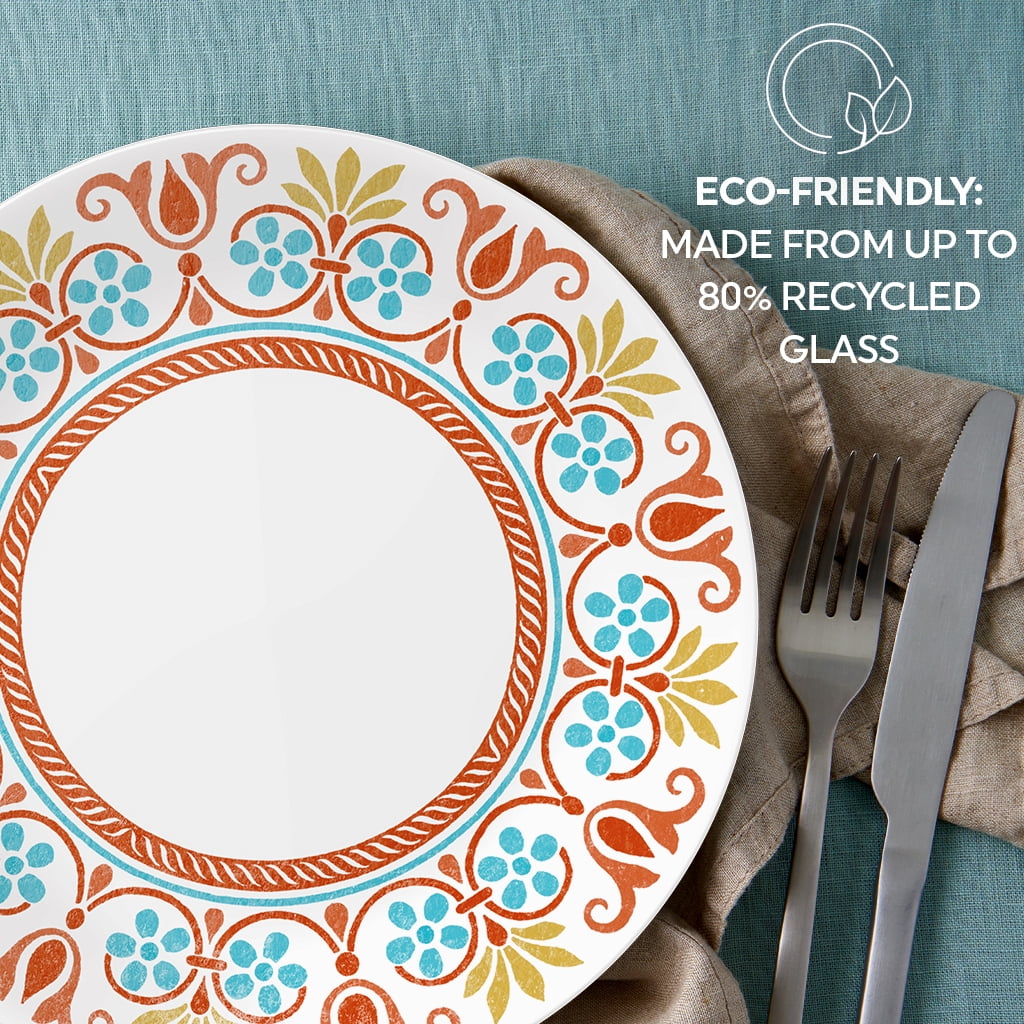 Corelle Terracotta Dreams 10.25" Glass Dinner Plate (Set of 6)