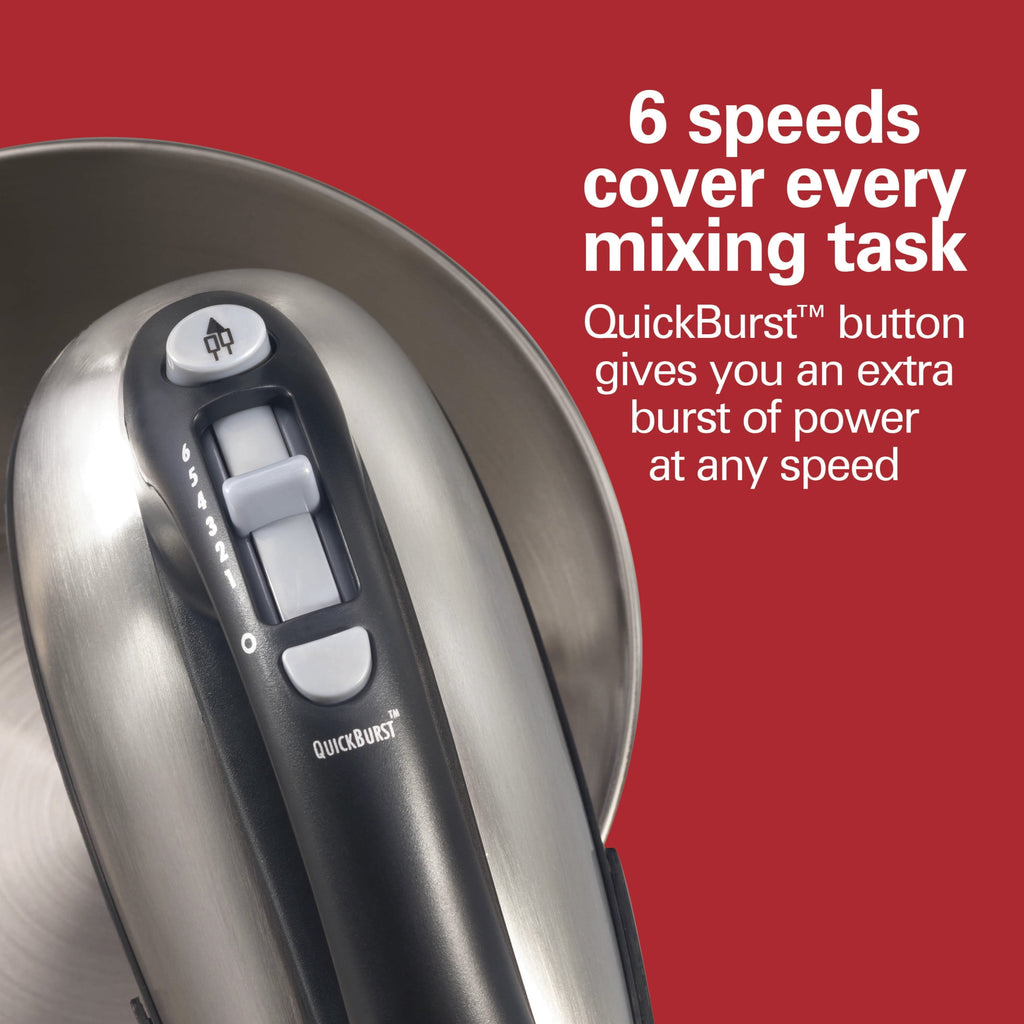 Hamilton Beach Classic Stand and Hand Mixer Combo for Kitchen - 4 Quart, 6 Speeds with Quick Burst, Black
