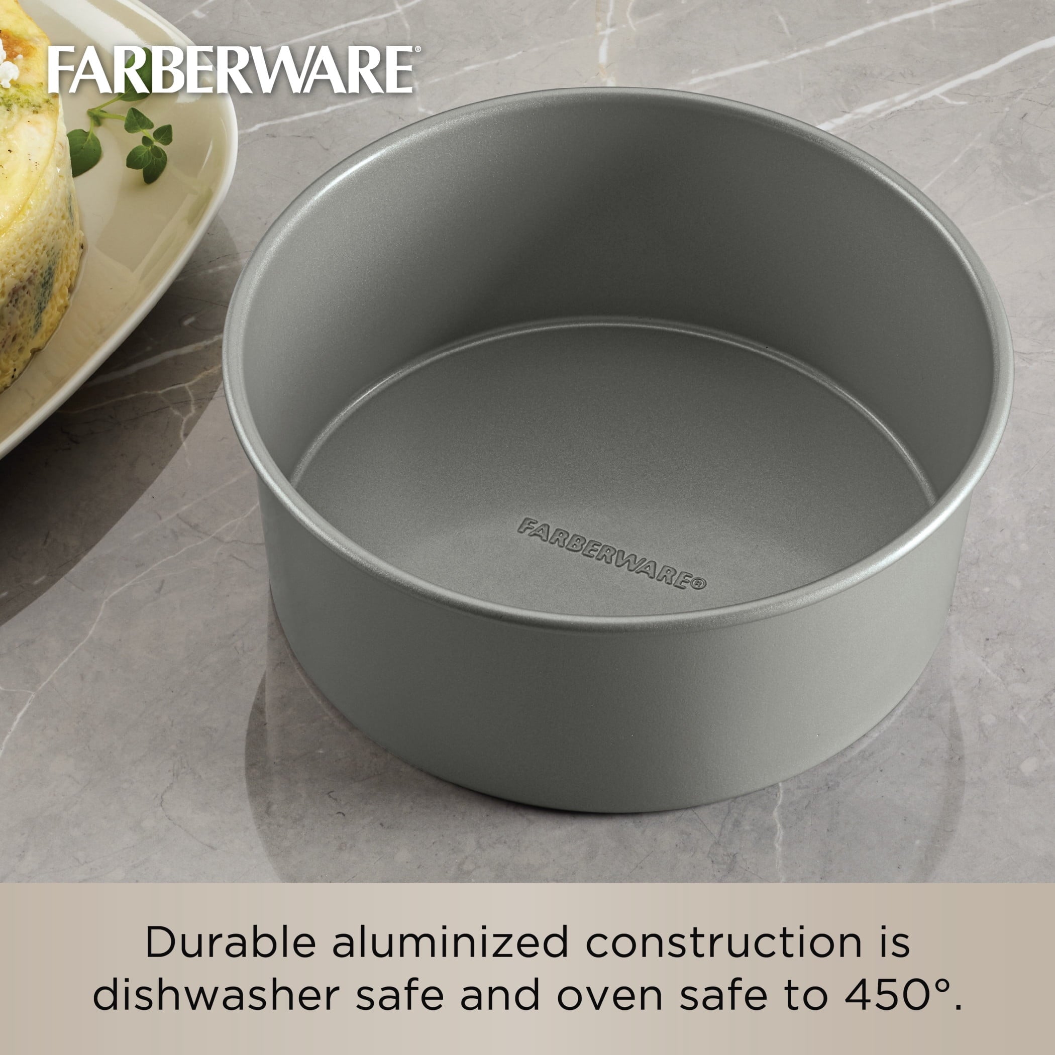 Farberware Specialty Bakeware 4 Pcs Nonstick Pressure Cookware Set - Dishwasher Safe and Oven Safe to 450°F, Gray