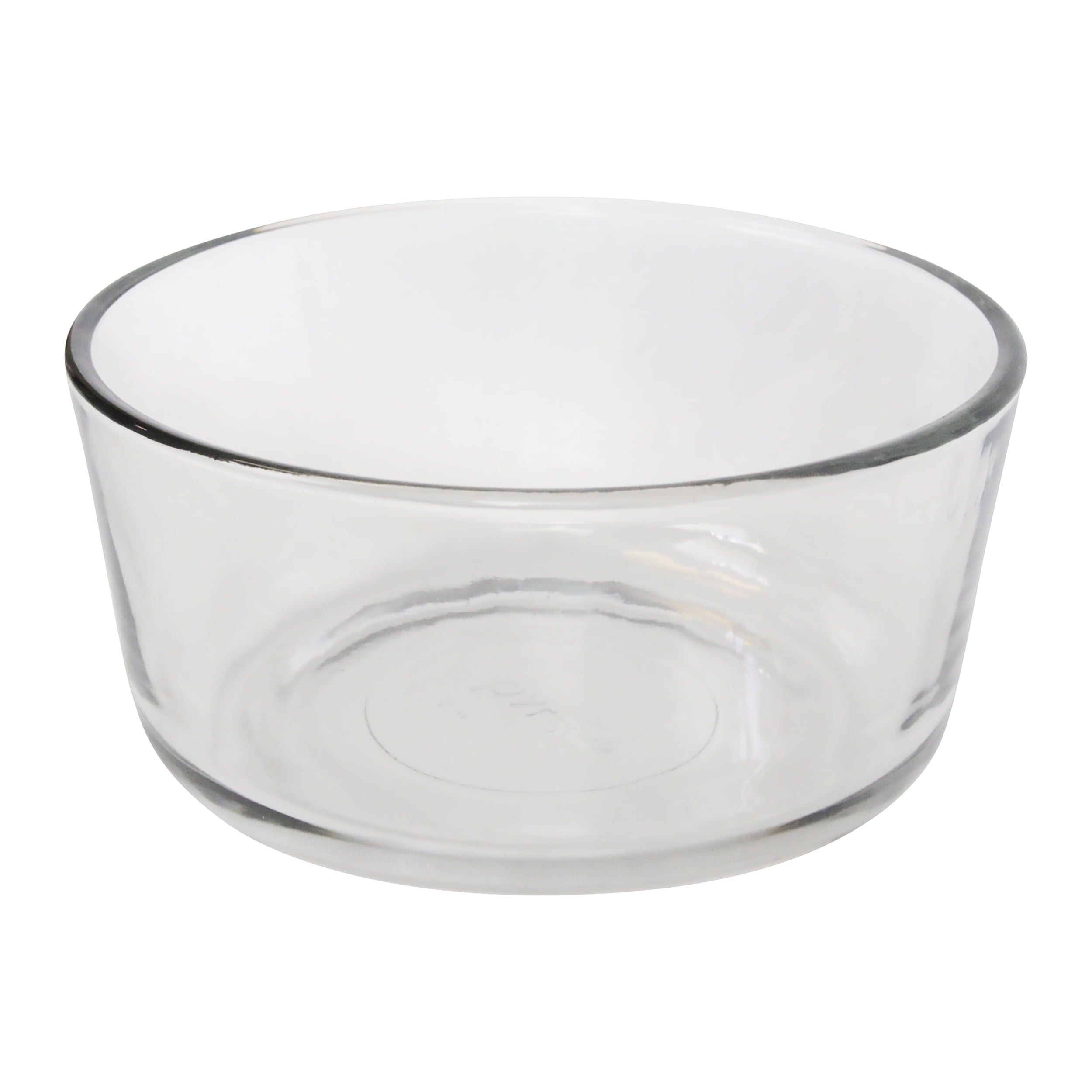Pyrex (2) 7201 4-Cup Glass Storage Bowls and (2) 7201-PC Jet Gray Plastic Lids