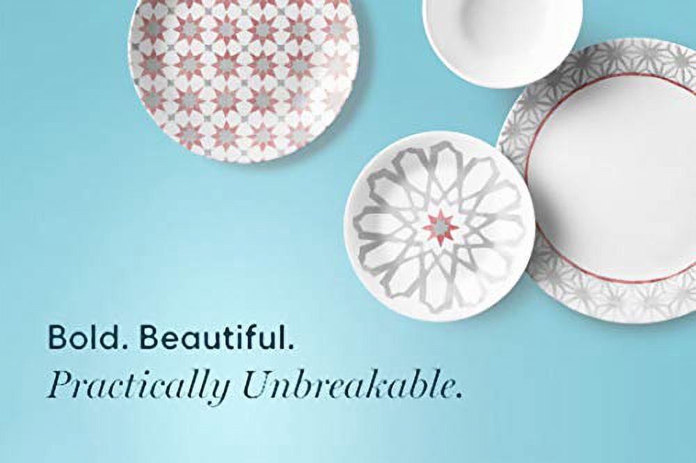 Corelle Heat Resistant Tableware Plates - Laminated Tempered Glass, (Set of 5)