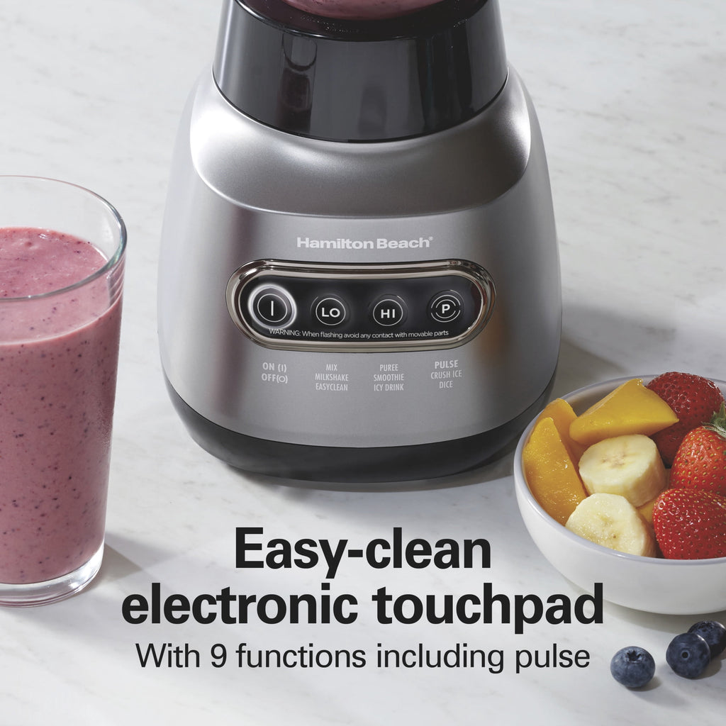 Hamilton Beach Wave Crusher Smoothie Blender for Kitchen - 40 oz Jar for Smoothies and Shakes with 20 oz Travel Jar, Gray
