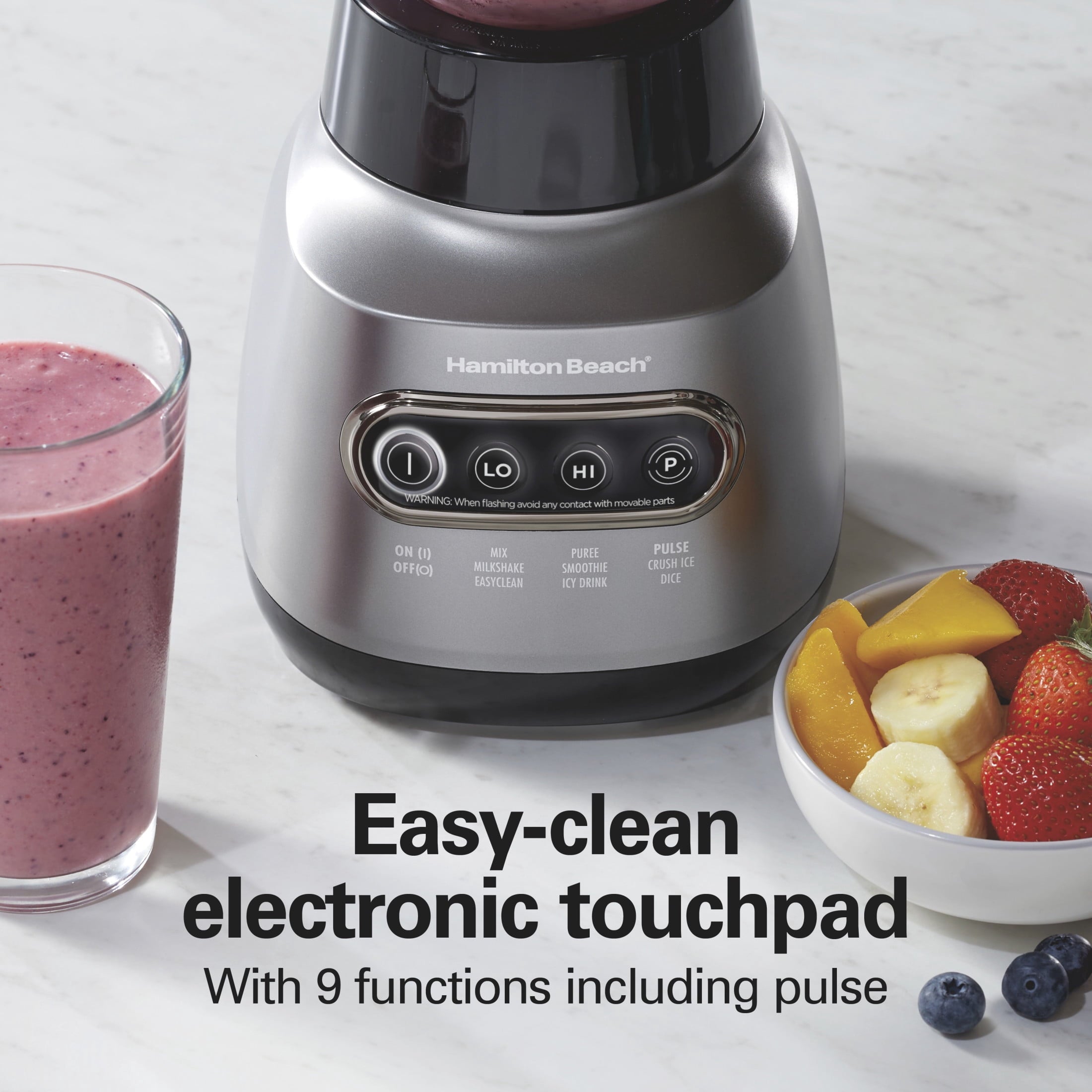 Hamilton Beach Wave Crusher Smoothie Blender for Kitchen - 40 oz Jar for Smoothies and Shakes with 20 oz Travel Jar, Gray