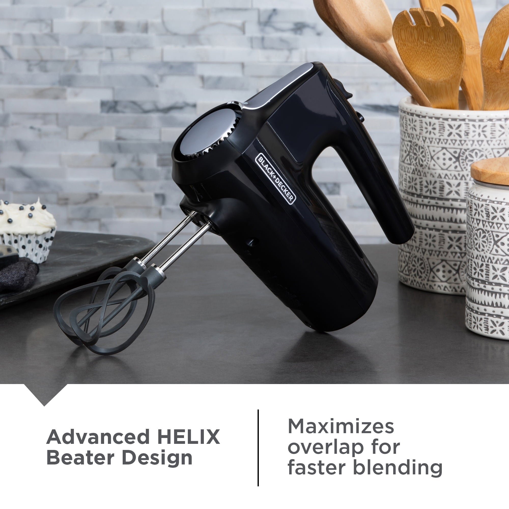 BLACK+DECKER Helix Performance 5-Speed Premium Hand Mixer - Nylon, Black