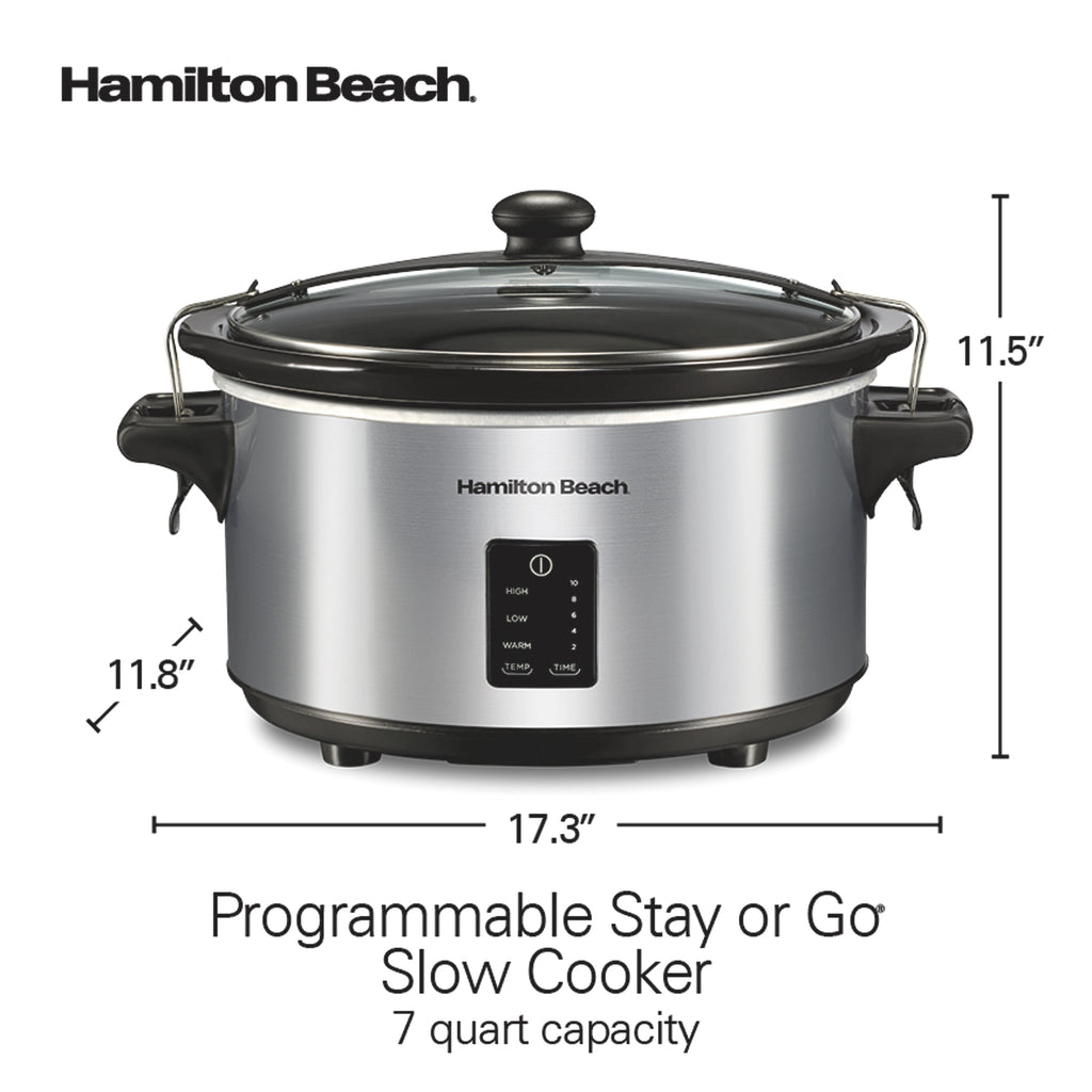 Hamilton Beach Programmable Stay or Go® Slow Cooker - 7 Quart Capacity, Silver, 33676