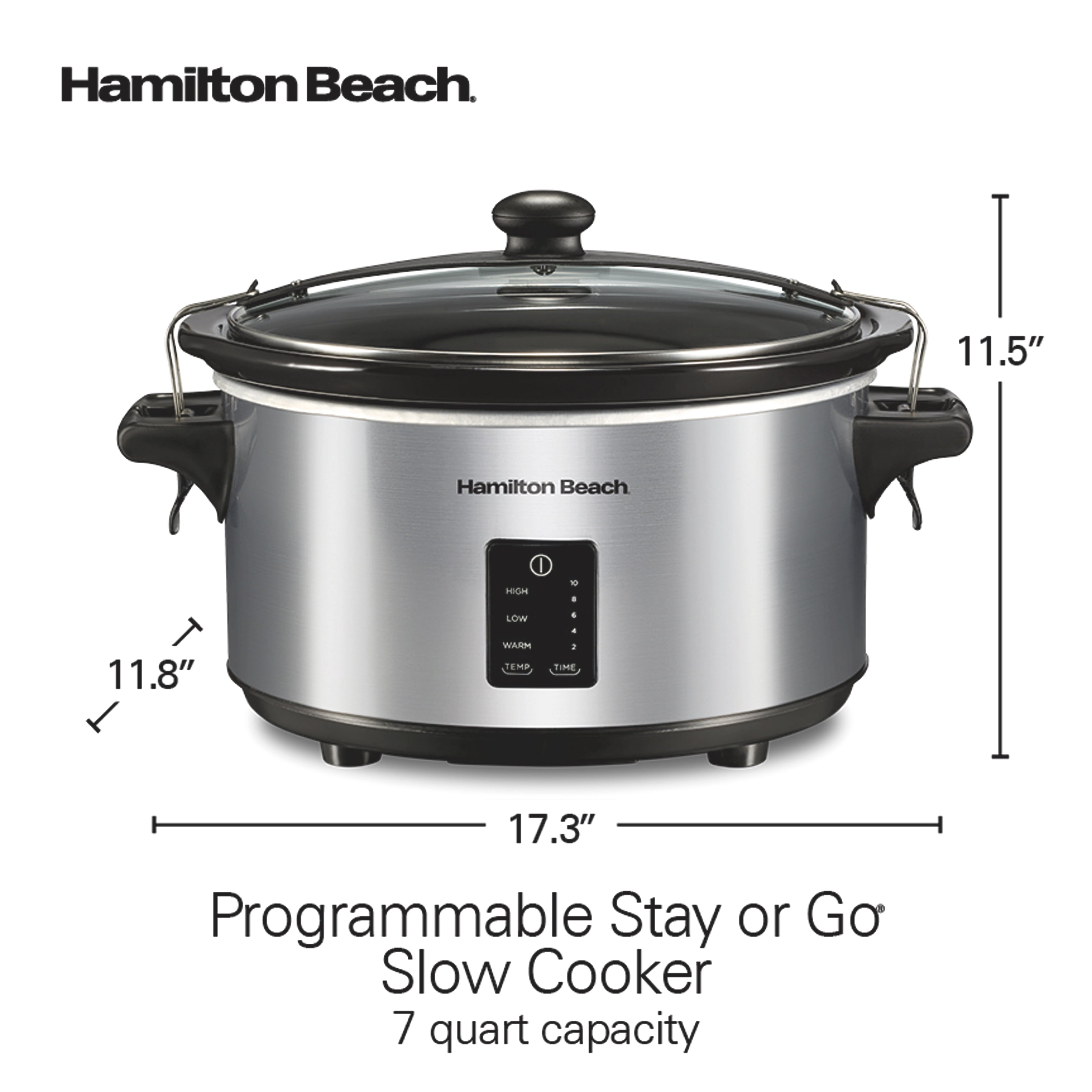 Hamilton Beach Programmable Stay or Go® Slow Cooker - 7 Quart Capacity, Silver, 33676
