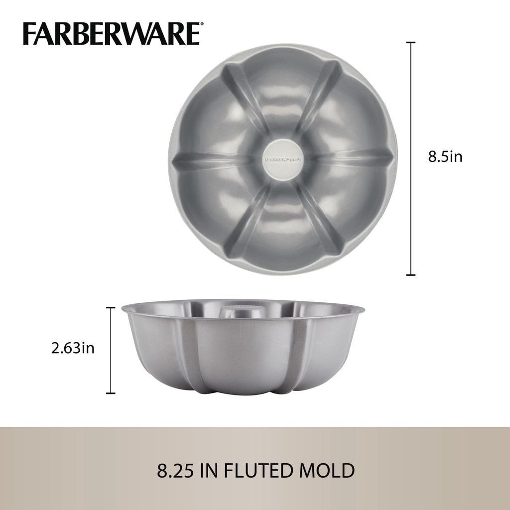 Farberware Specialty Bakeware 4 Pcs Nonstick Pressure Cookware Set - Dishwasher Safe and Oven Safe to 450°F, Gray