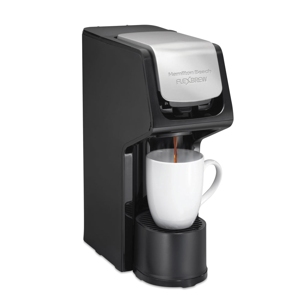 Hamilton Beach FlexBrew Sinlge Serve Coffee Maker - K Cup Pod Compatible & Grounds, 14 oz. Reservoir, Black