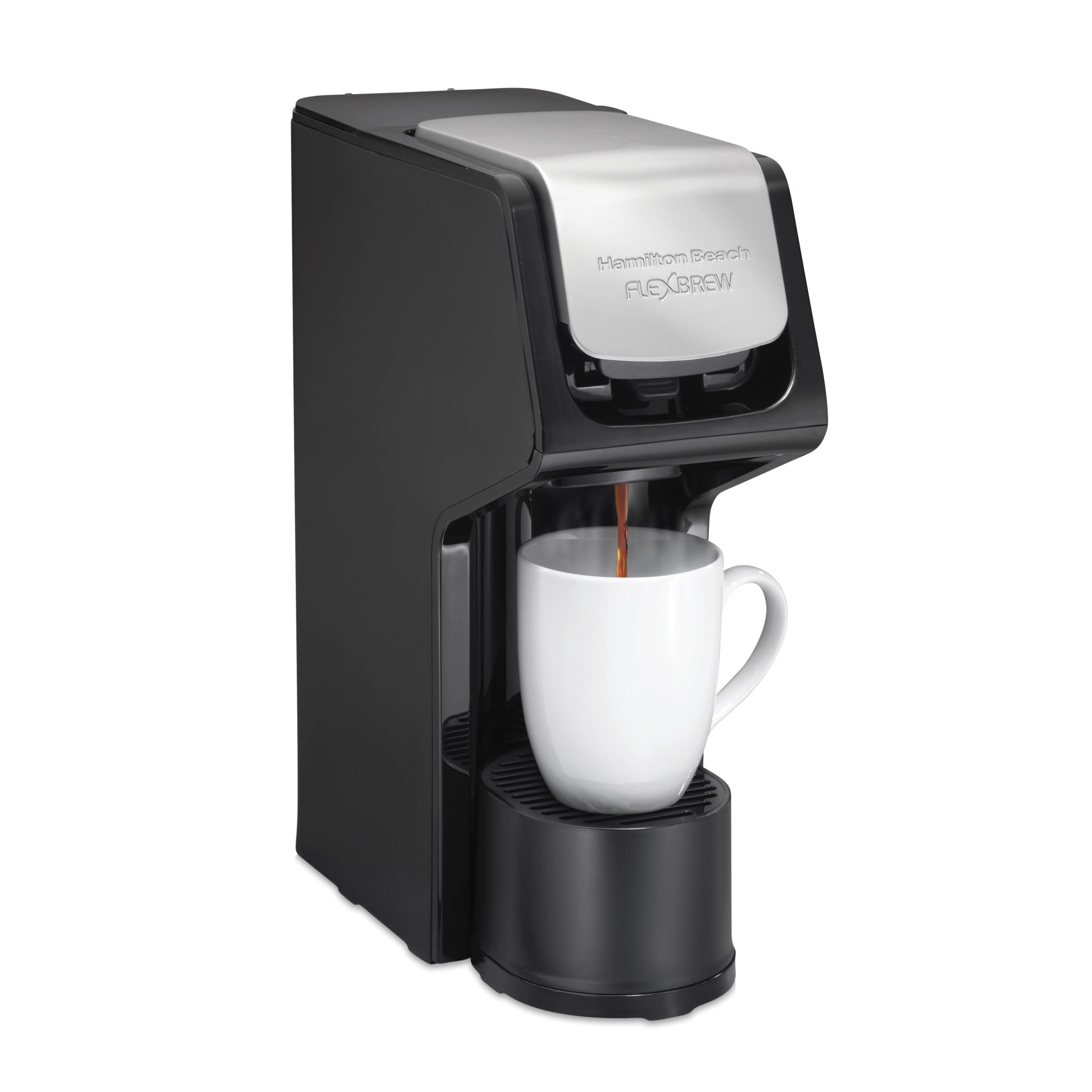 Hamilton Beach FlexBrew Sinlge Serve Coffee Maker - K Cup Pod Compatible & Grounds, 14 oz. Reservoir, Black