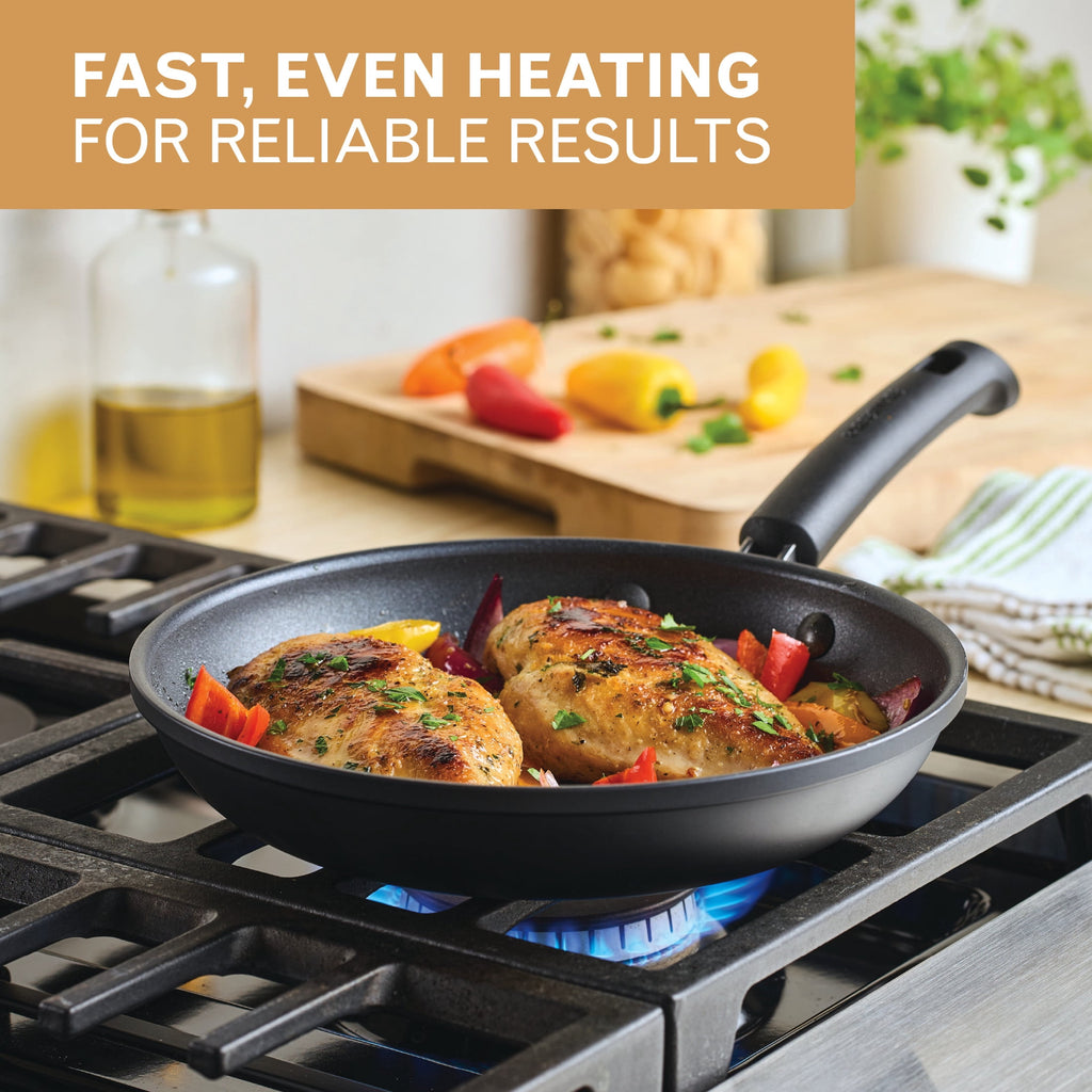 Farberware TrueCook 10" Frying Pan - Dishwasher and Oven Safe, Black