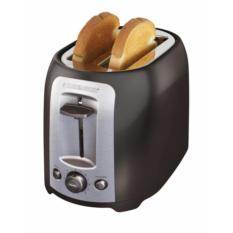 BLACK+DECKER 2-Slice Toaster - TR1278BD, Extra Wide Slots, 7 Shade Settings, 850 Watts, Frozen and Bagel Buttons
