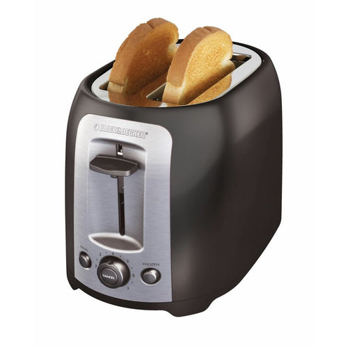 BLACK+DECKER 2-Slice Toaster - TR1278BD, Extra Wide Slots, 7 Shade Settings, 850 Watts, Frozen and Bagel Buttons