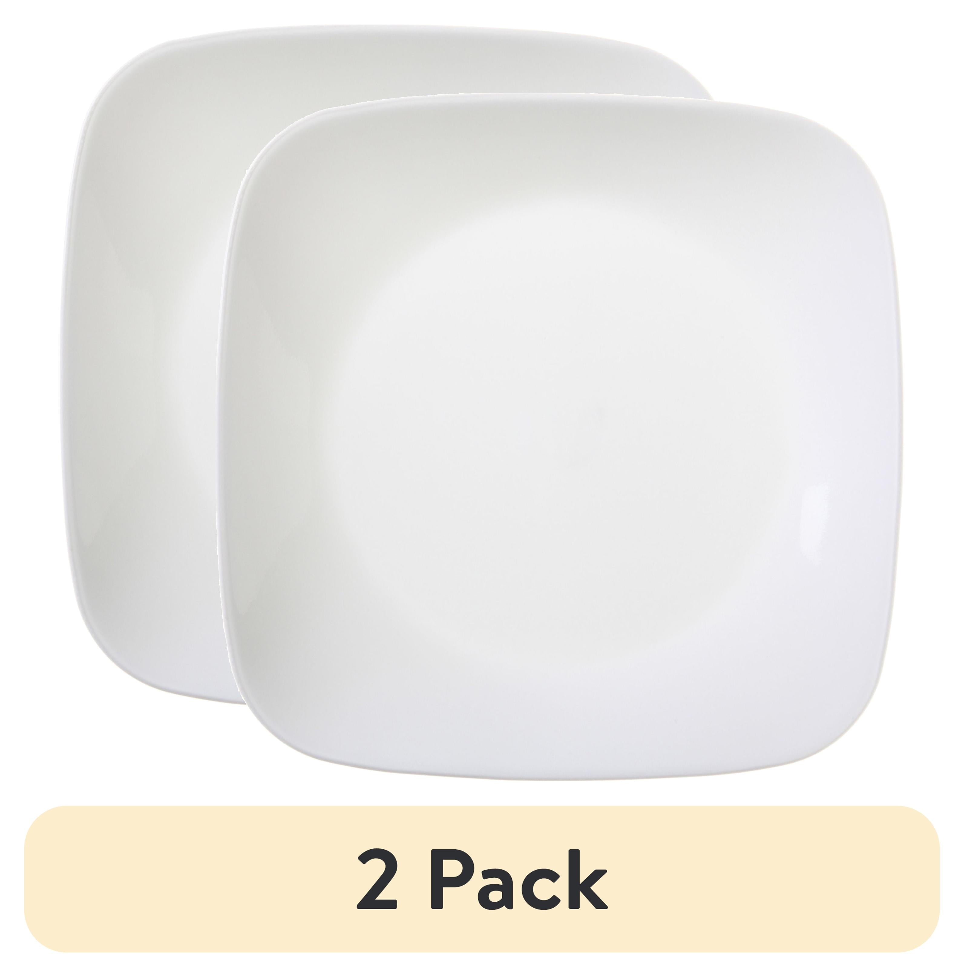 Corelle 10.5" Square Pure White Plate - 2-Pack
