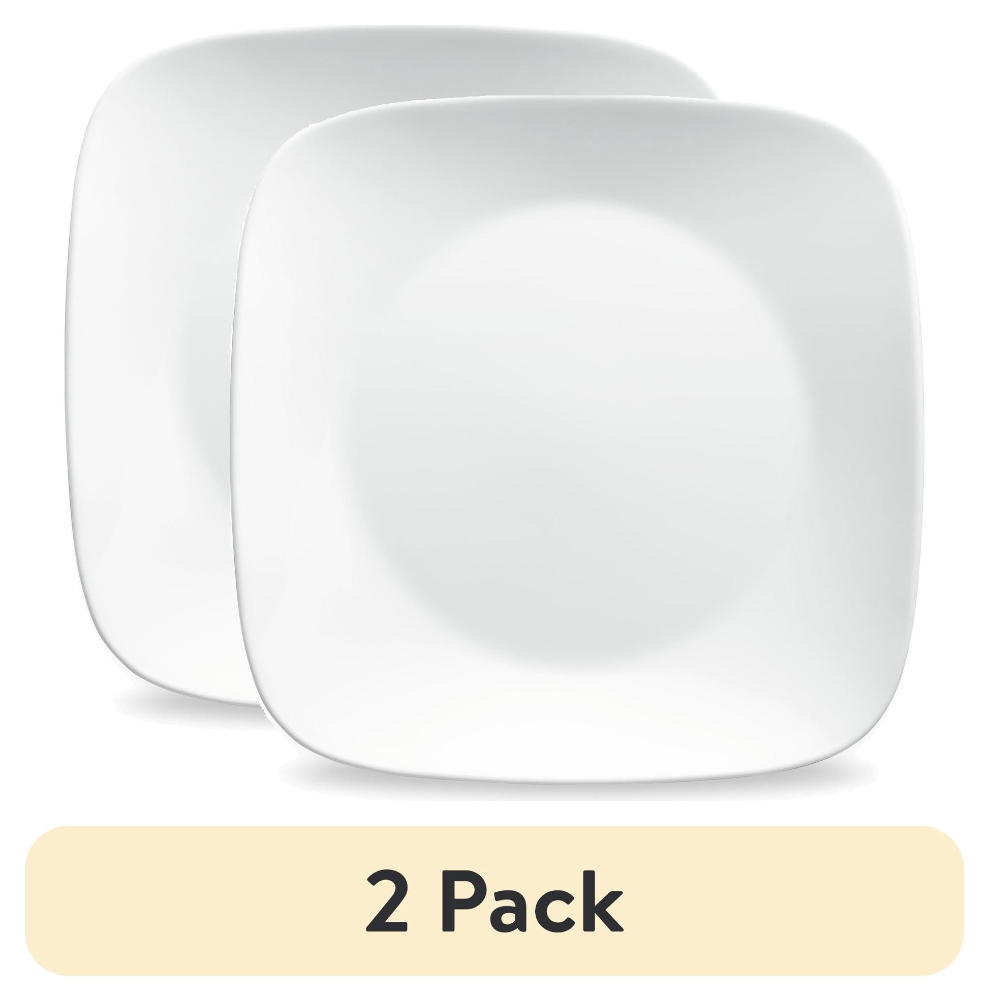 Corelle Pure White Square Lunch Plate - 9" - 2-Pack