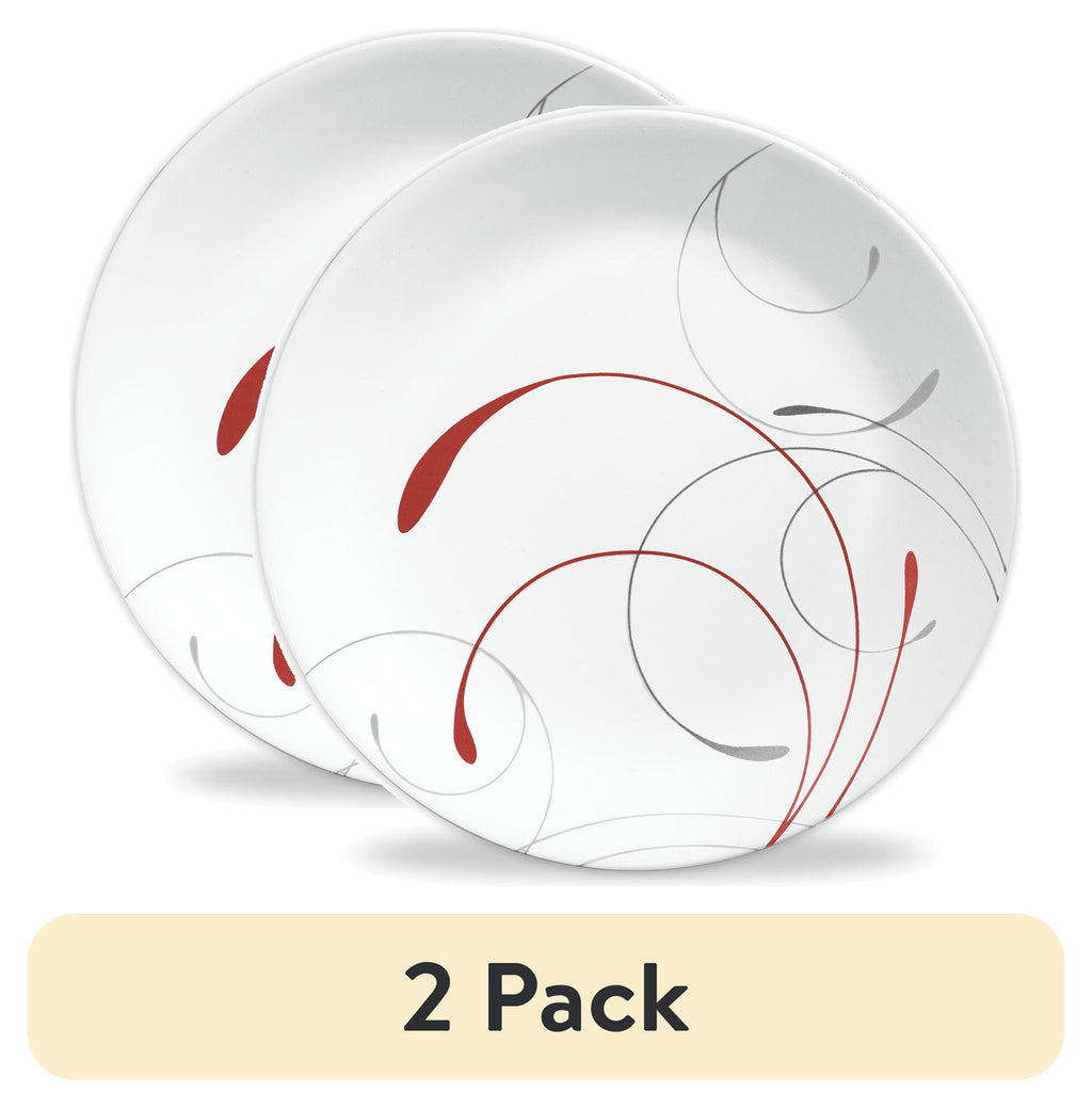 Corelle Splendor - White and Red Round Dinner Plate, 10.25" - 2-Pack