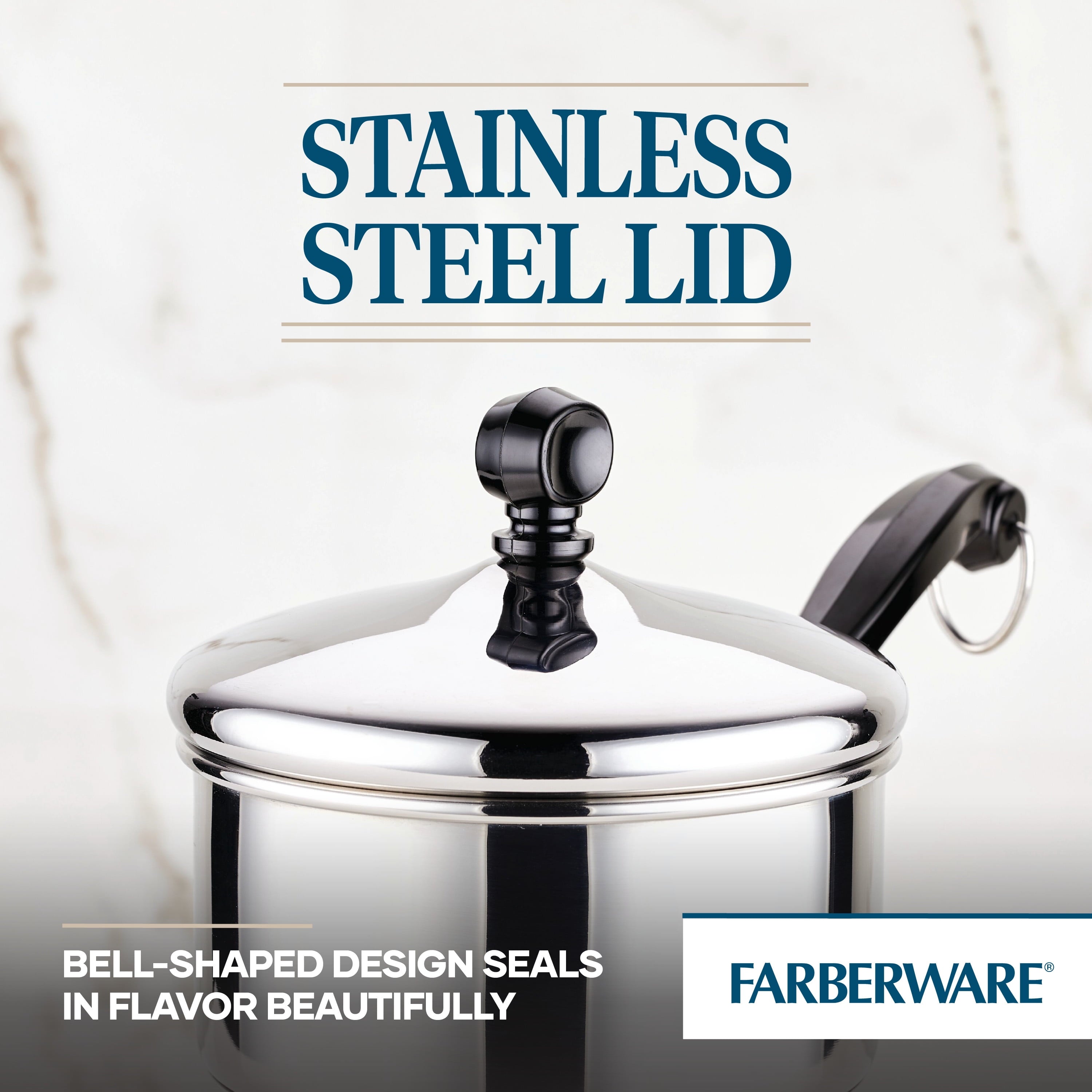 Farberware Classic Series 1 Quart Stainless Steel Sauce Pan with Lid - Induction Compatible, Metal Utensil and Dishwasher Safe, Stainless Steel