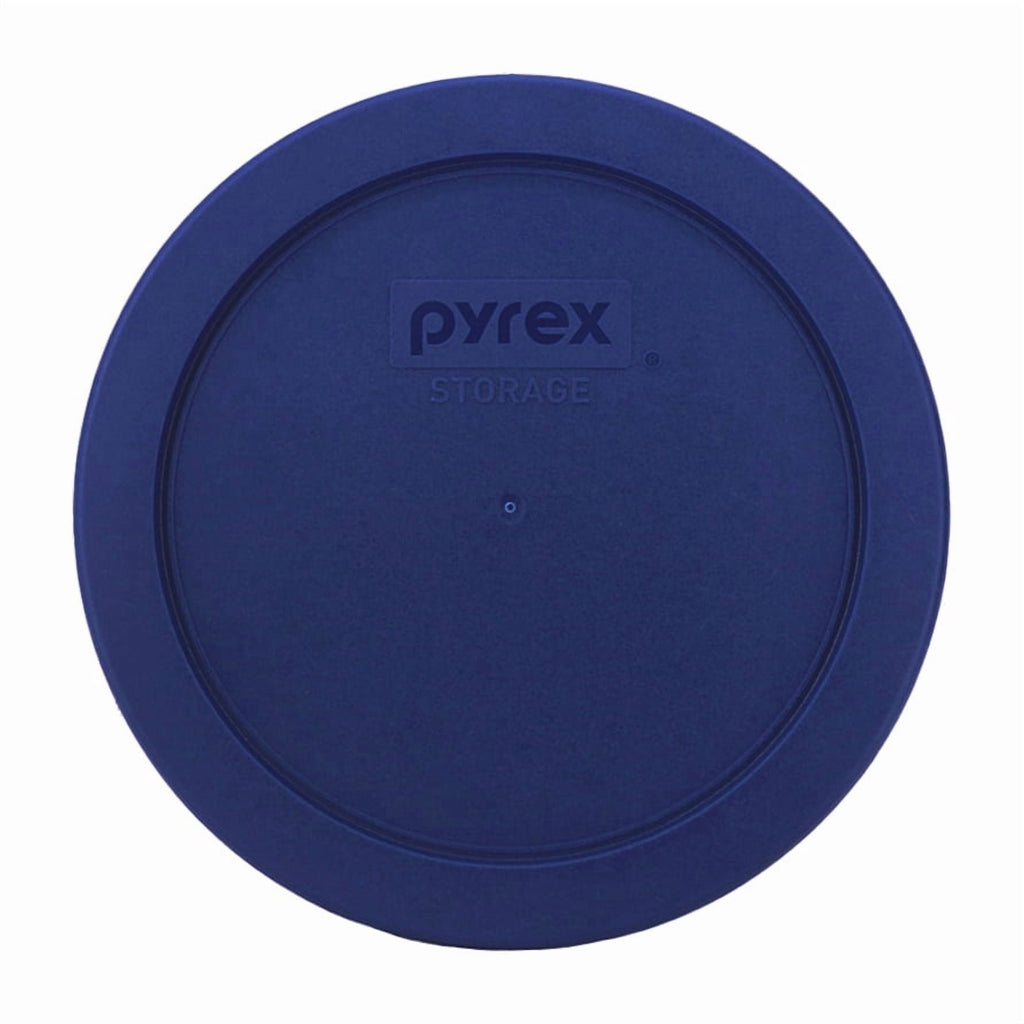Pyrex 7201 Round Glass Food Storage Bowl w/ 7201-PC Dark Blue Lid Cover (4-Pack)