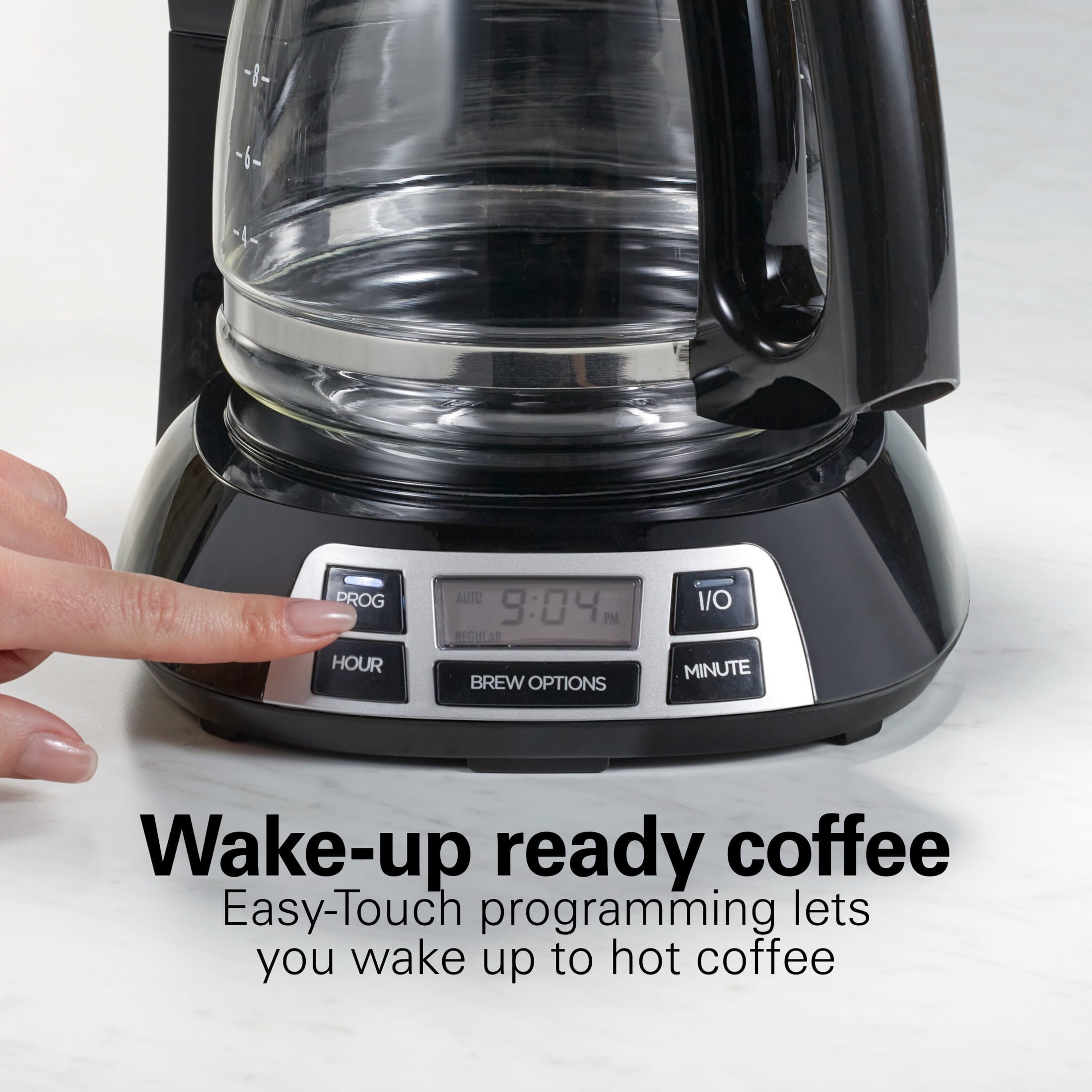 Hamilton Beach Bold Brew 12-Cup Programmable Drip Coffee Maker Machine with Glass Coffee Pot - Black