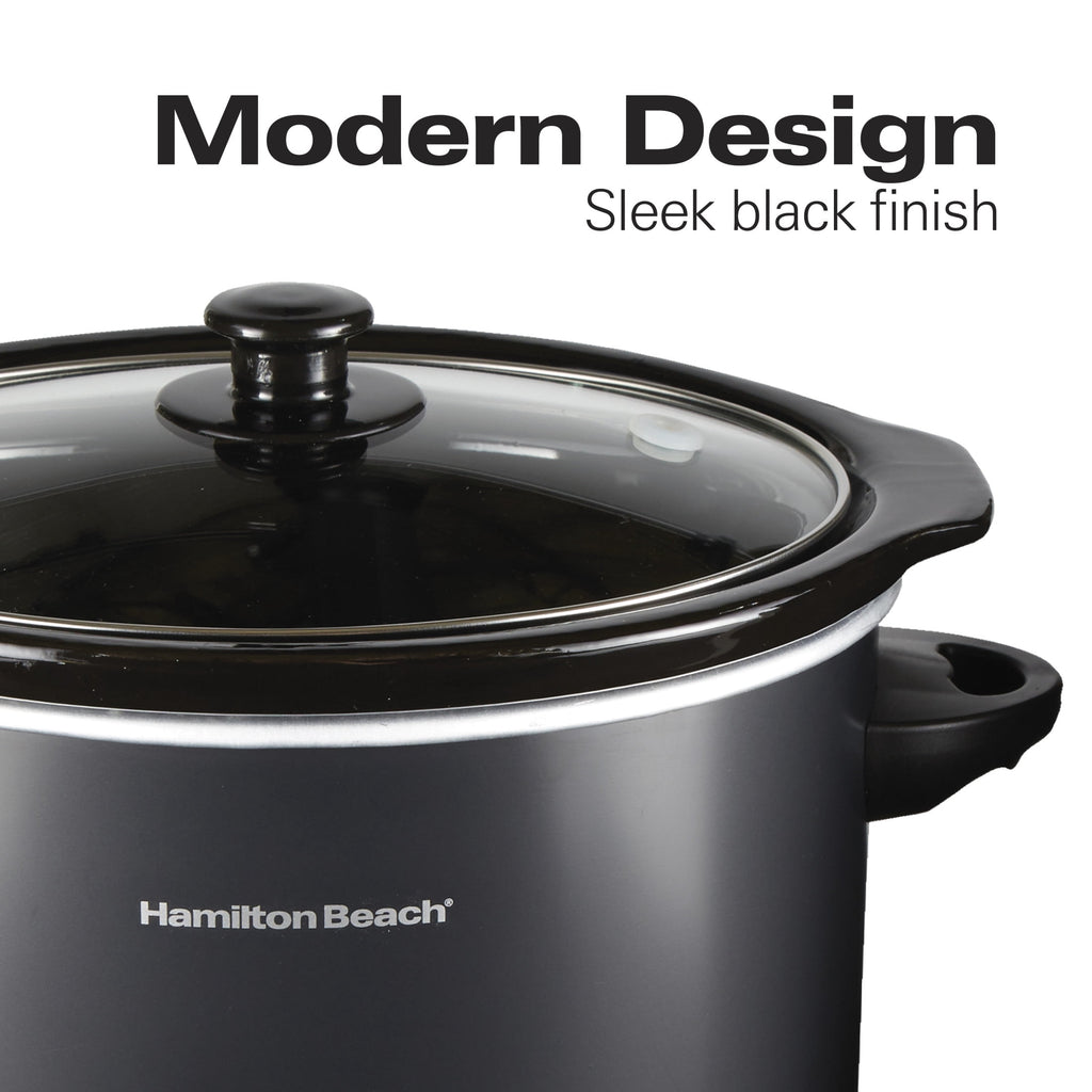Hamilton Beach 3 Qt Slow Cooker - Stoneware Crock with Removable Pot, Black