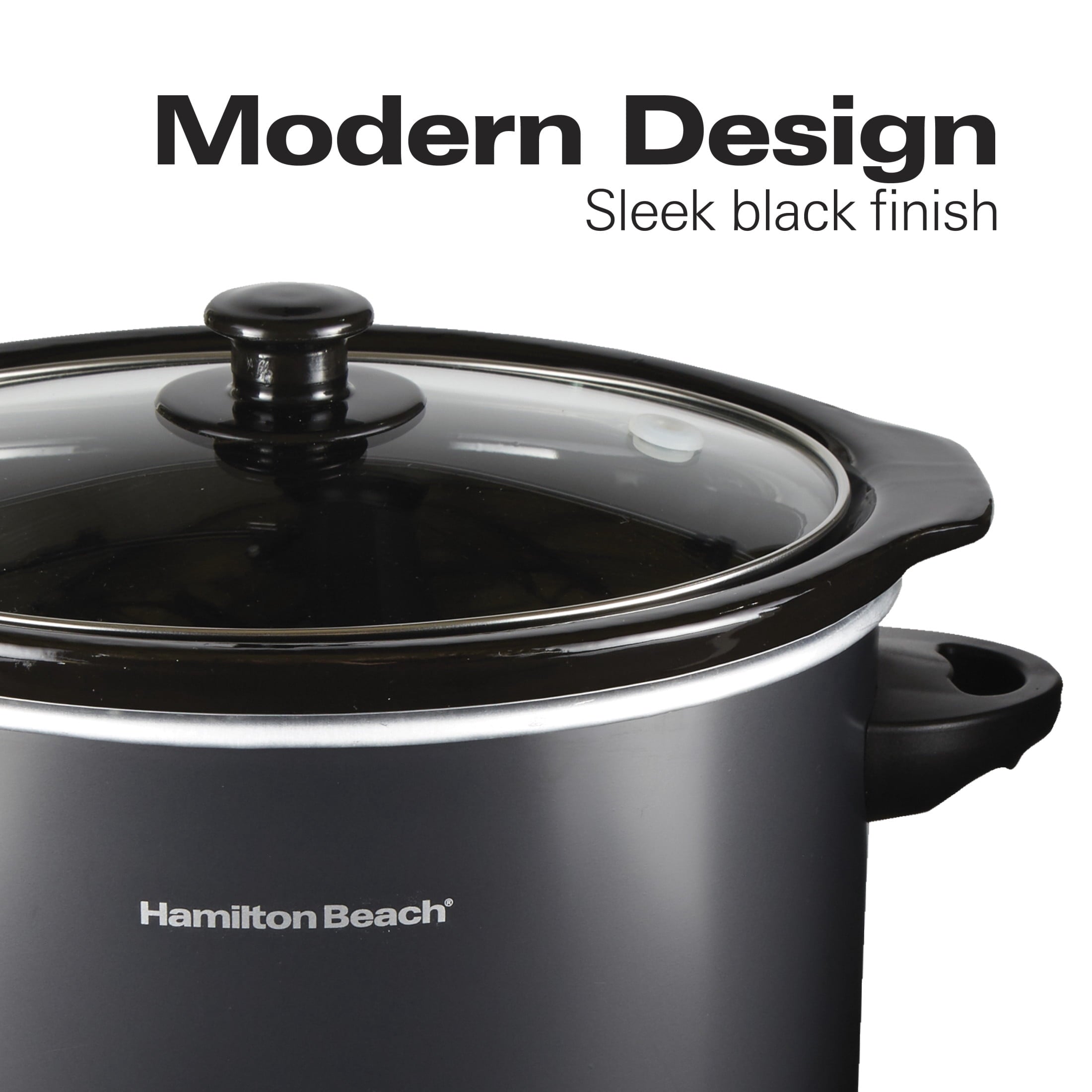 Hamilton Beach 3 Qt Slow Cooker - Stoneware Crock with Removable Pot, Black