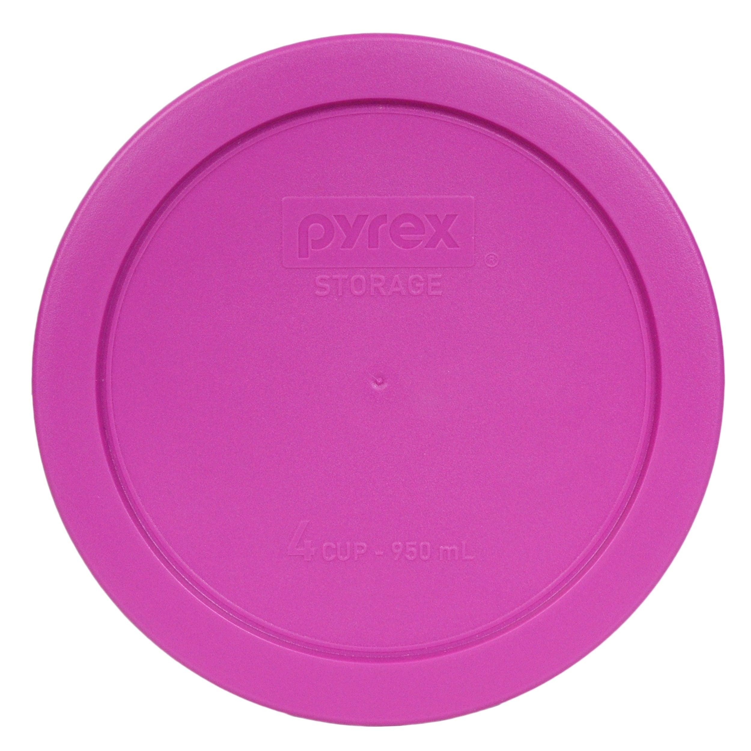 Pyrex 7201 4-Cup Bowls & 7201-PC Berry Pink Lids (2-Pack) - Made in USA