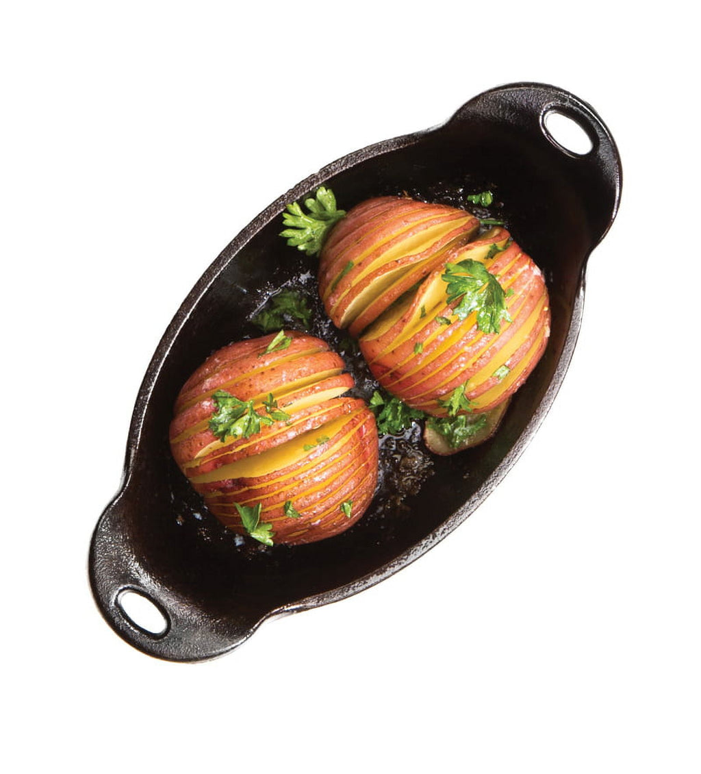 Lodge 9 Ounce Cast Iron Oval Mini Server - HMSOV, Heat Treated & Seasoned