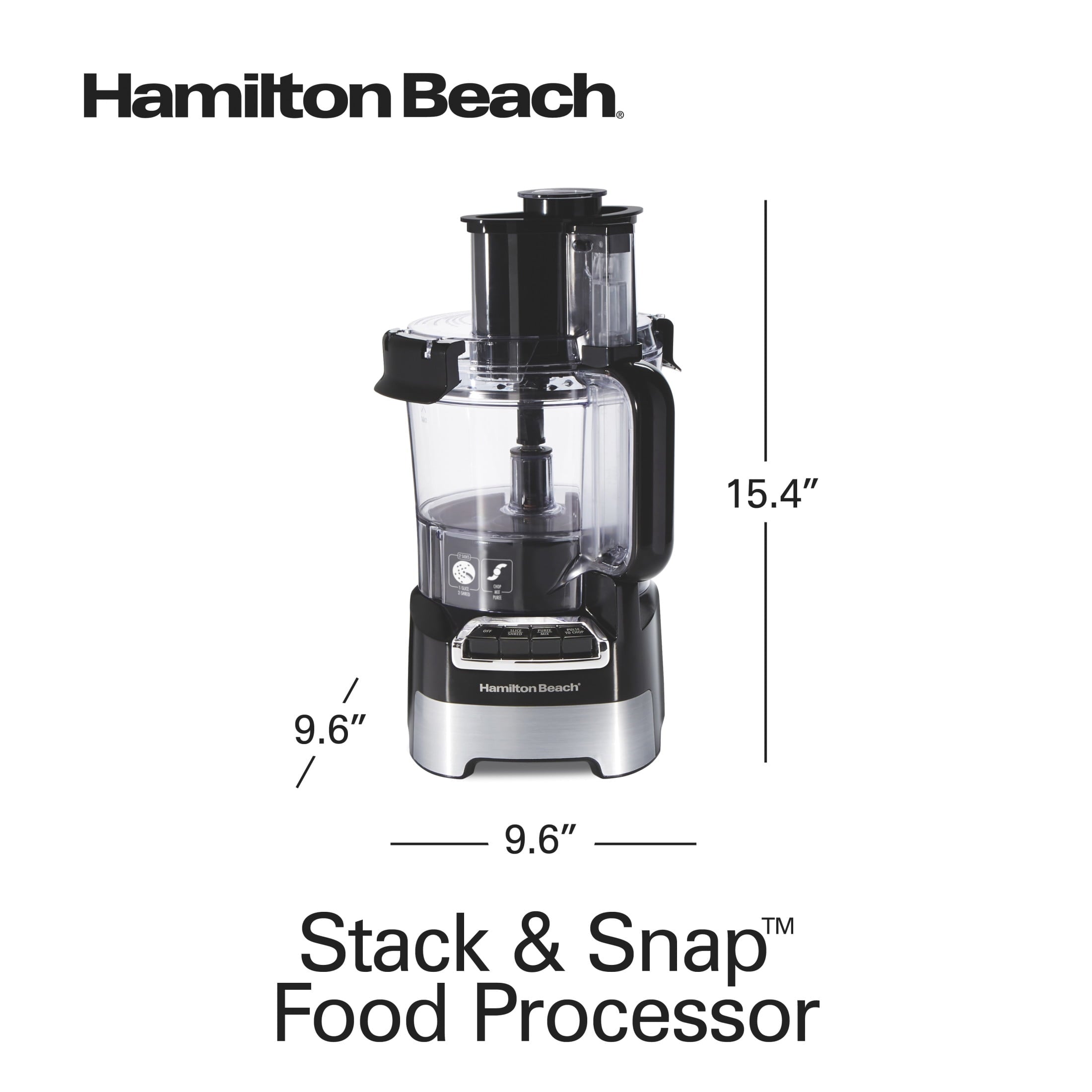 Hamilton Beach 10 Cup Food Processor and Chopper with Stack & Snap Design and Extra Large Chute - Black