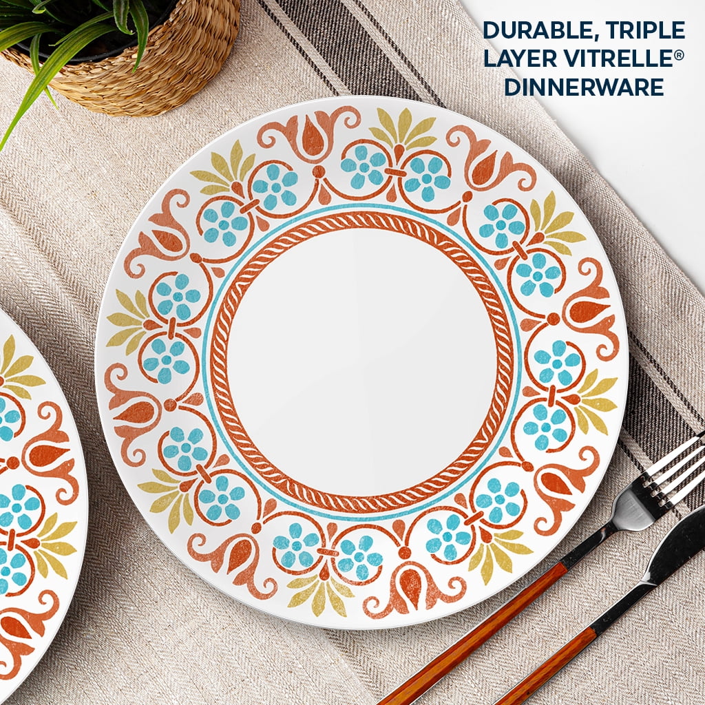 Corelle Terracotta Dreams 10.25" Glass Dinner Plate (Set of 6)