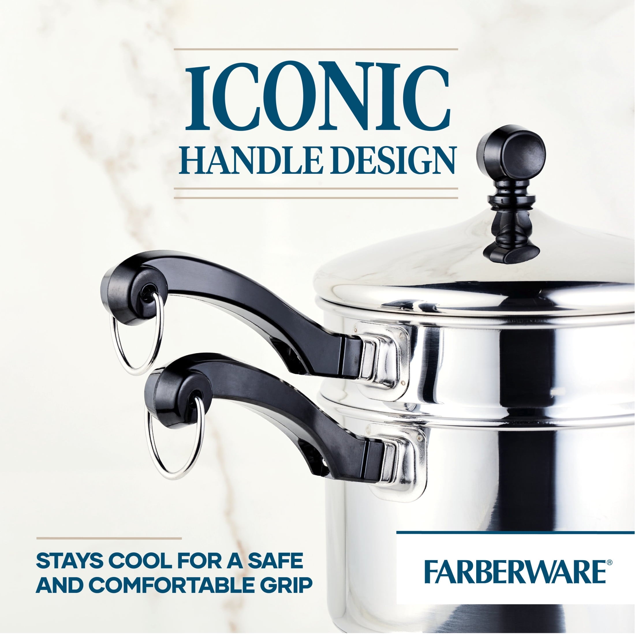 Farberware Classic Series 2 Quart Stainless Steel Double Boiler and Saucepan with Lid - Induction Compatible, Metal Utensil and Dishwasher Safe, Stainless Steel