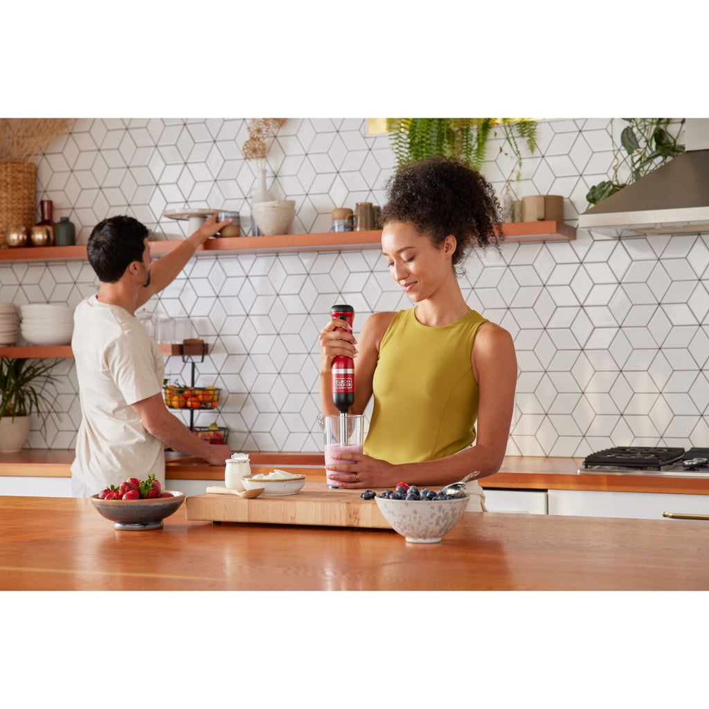 Black And Decker Kitchen Wand Cordless Immersion Blender Red