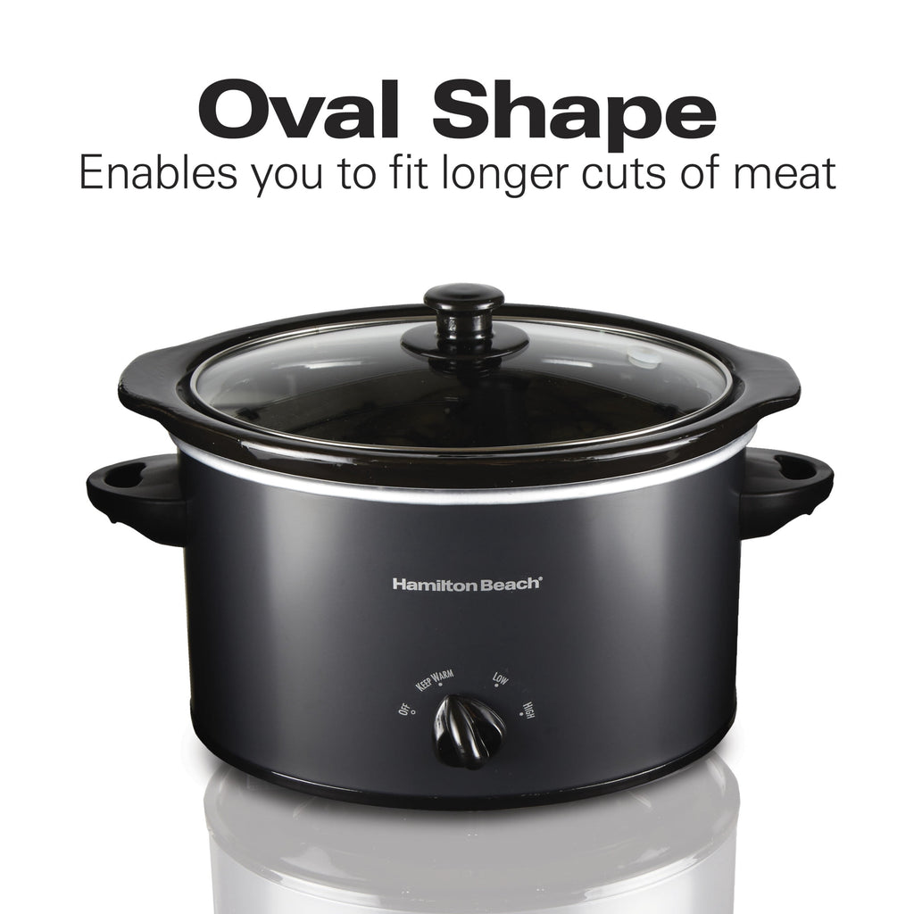 Hamilton Beach 3 Qt Slow Cooker - Stoneware Crock with Removable Pot, Black