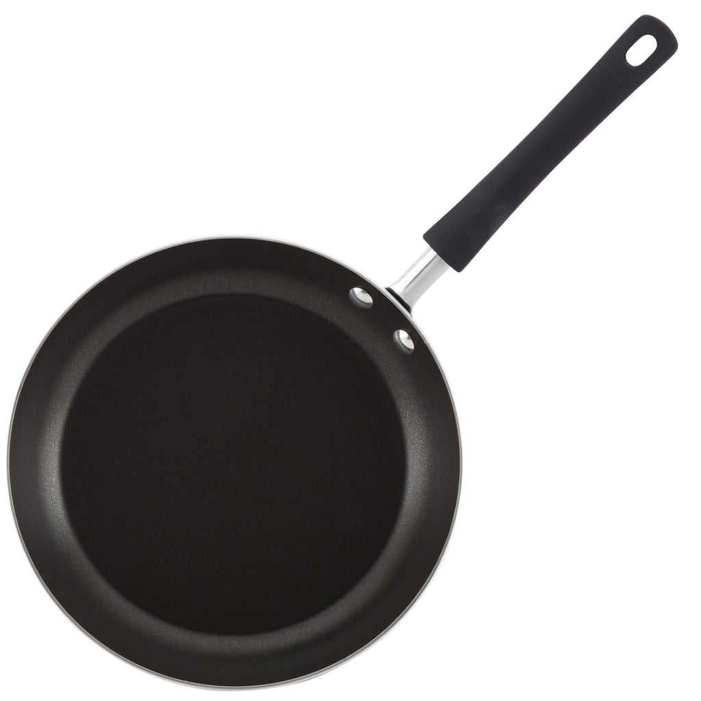 Farberware Easy Clean 3 Pcs Nonstick Frying Pans / Skillets - Dishwasher Safe, 8 Inch, 9.75 Inch, 12 Inch, Black