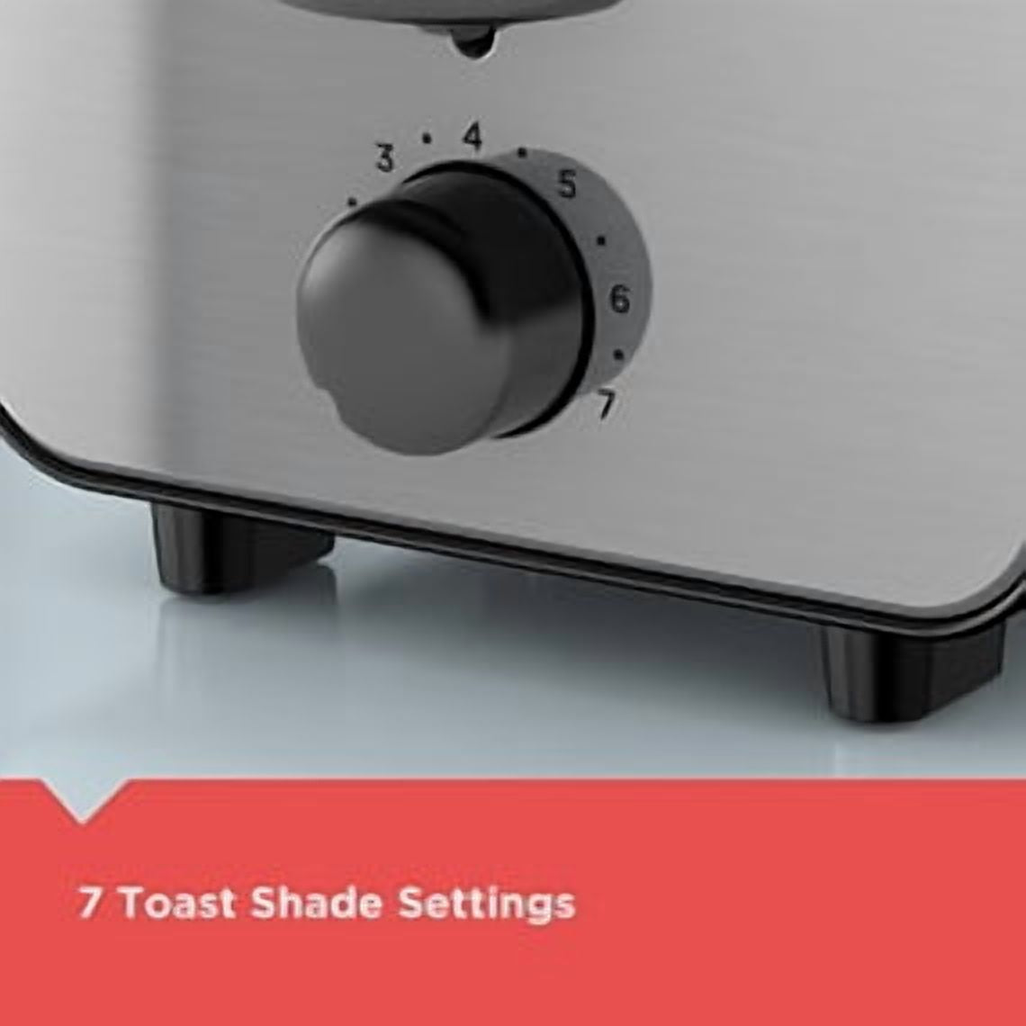 BLACK+DECKER 2-Slice Stainless Steel Toaster with 7 Toast Shades - Extra-Wide Self-Centering Slots