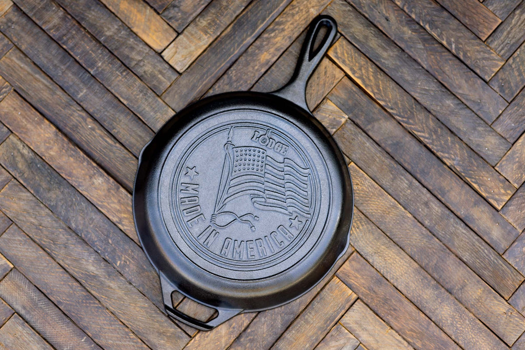 Lodge 10.25" Pre-Seasoned Cast Iron Skillet with American Flag