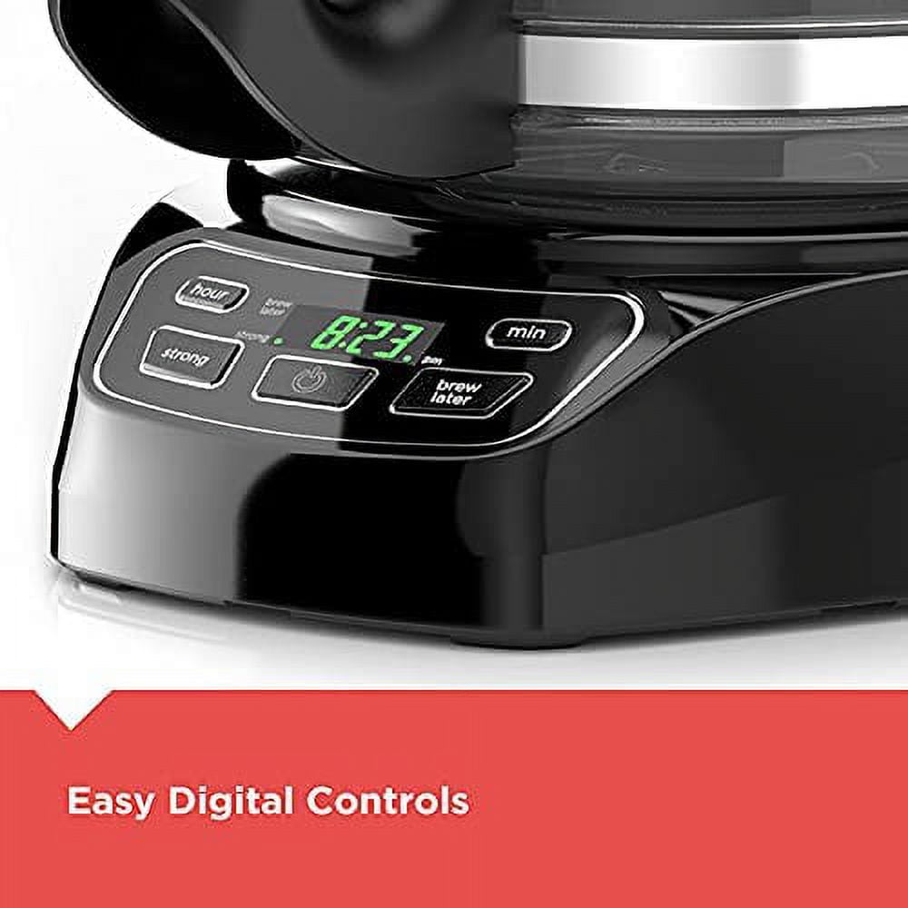 BLACK+DECKER 12-Cup Programmable Coffeemaker with QuickTouch Controls - Glass Carafe, Auto Shut-Off, Black, CM1110B-1