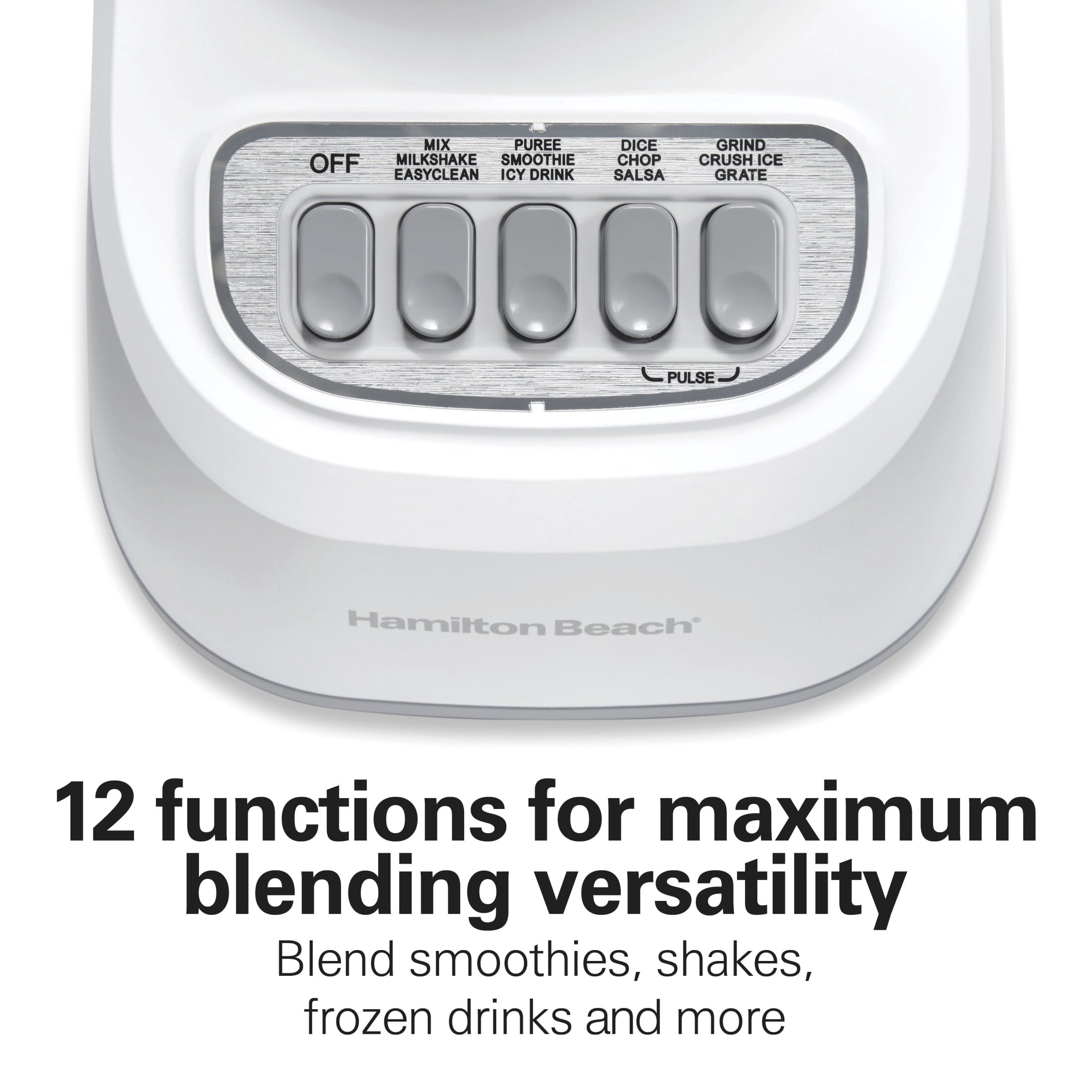 Hamilton Beach Smoothie Blender - 48 oz BPA-Free Jar 650 W 12-Function Countertop Blender for Kitchen, White