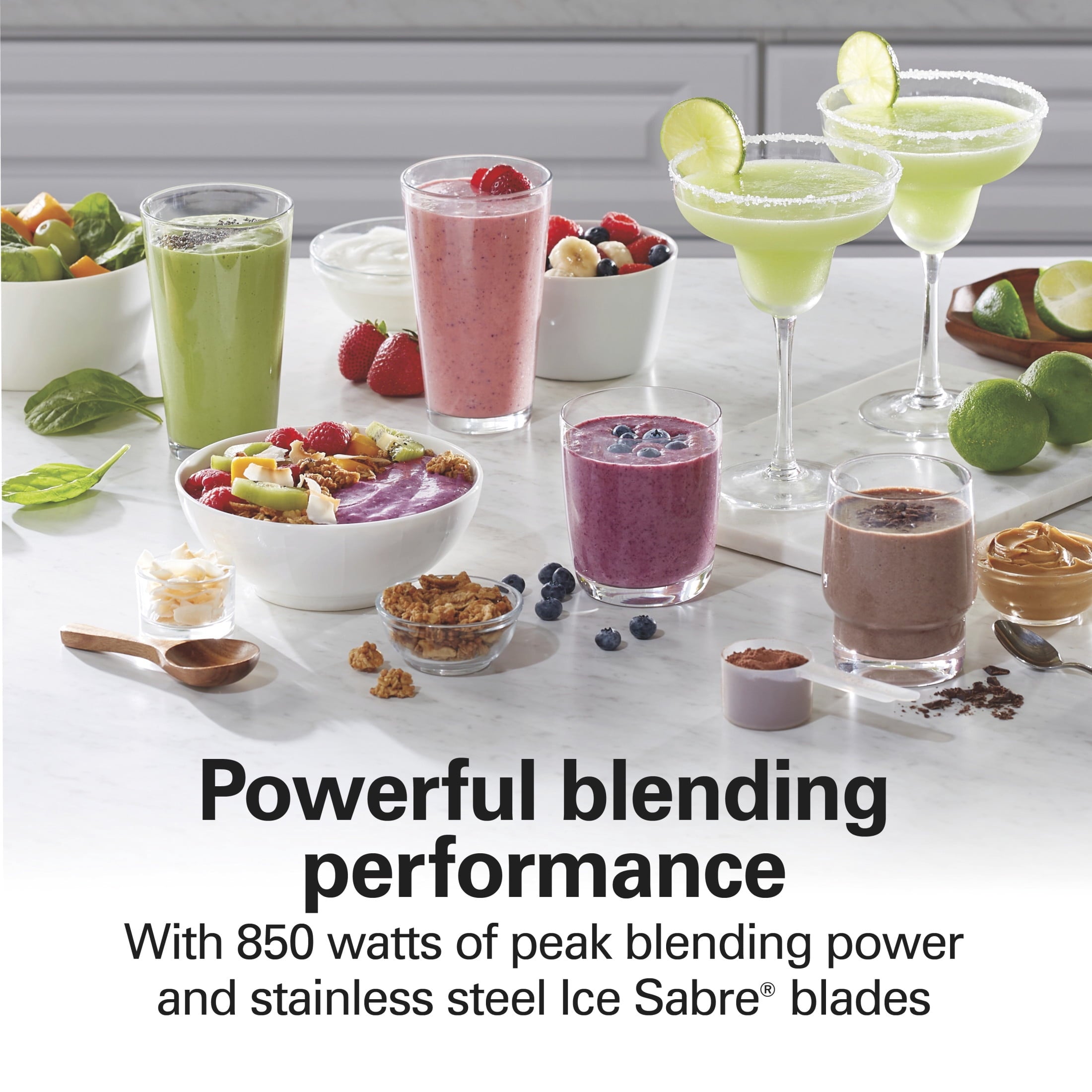 Hamilton Beach Smoothie Smart Blender - 48 oz Glass Jar 850 W Countertop Blender for Kitchen, Stainless Steel