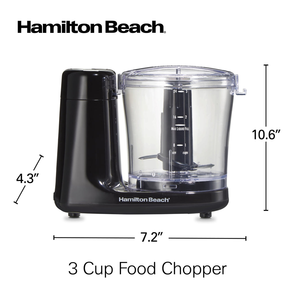 Hamilton Beach Electric Food Chopper & Mini Food Processor - 3-Cup, Black