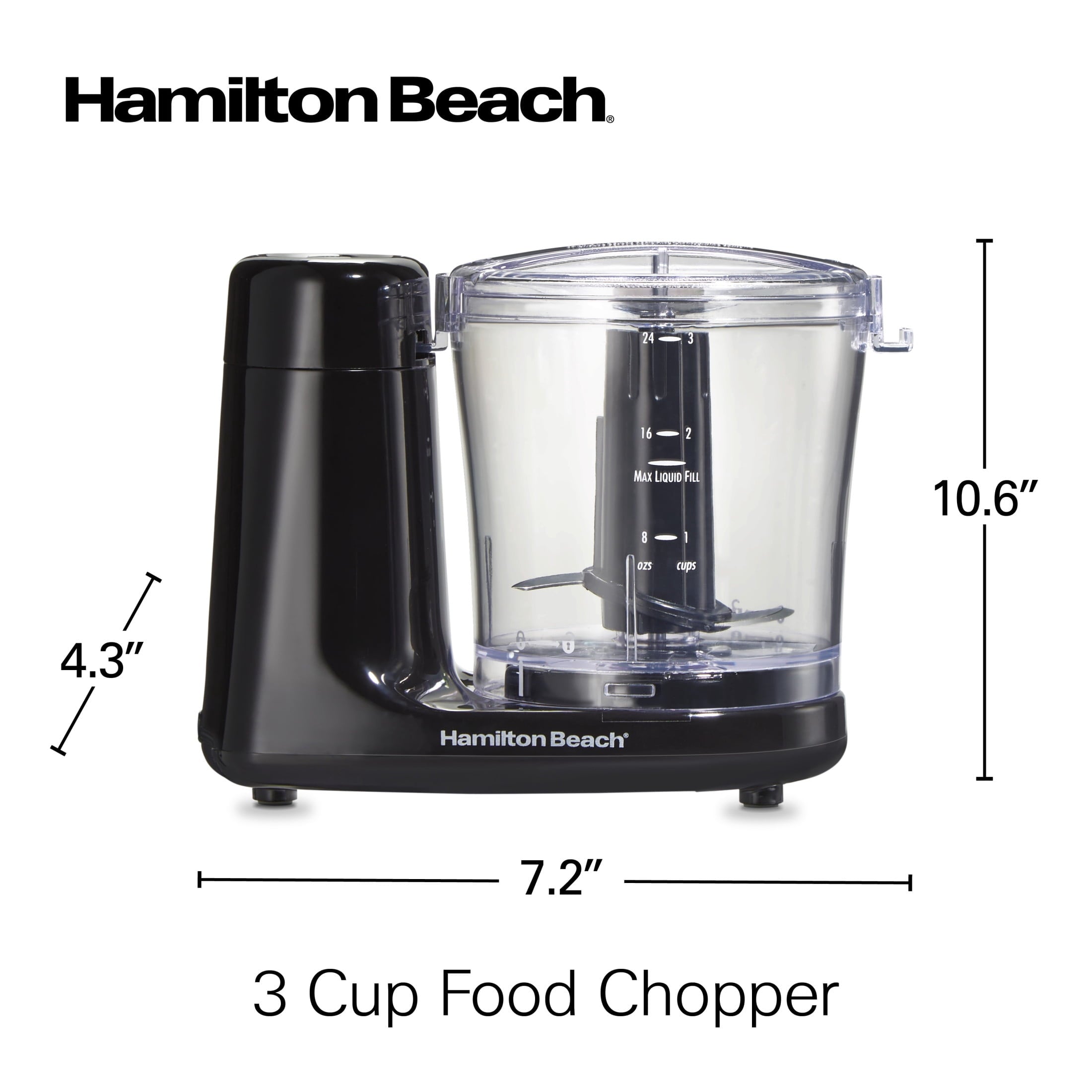 Hamilton Beach Electric Food Chopper & Mini Food Processor - 3-Cup, Black