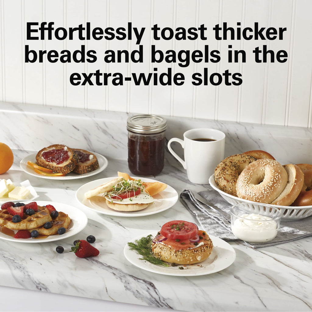 Hamilton Beach 4-Slice Bread and Bagel Toaster with Extra-Wide Slots and Drop-Down Crumb Tray - Black