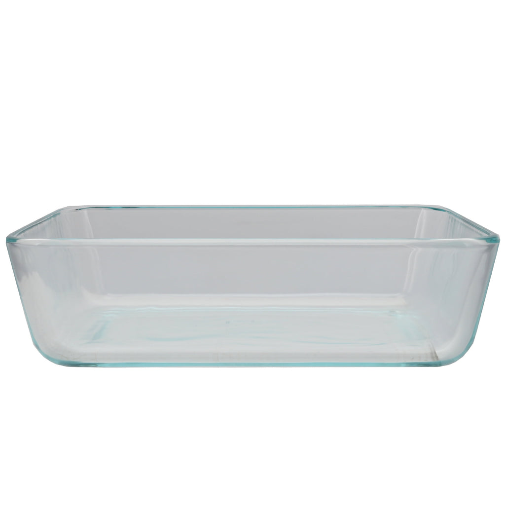 Pyrex (2) 7210 3-Cup Glass Dishes & (2) 7210-PC Sun Bleached Turquoise Lids