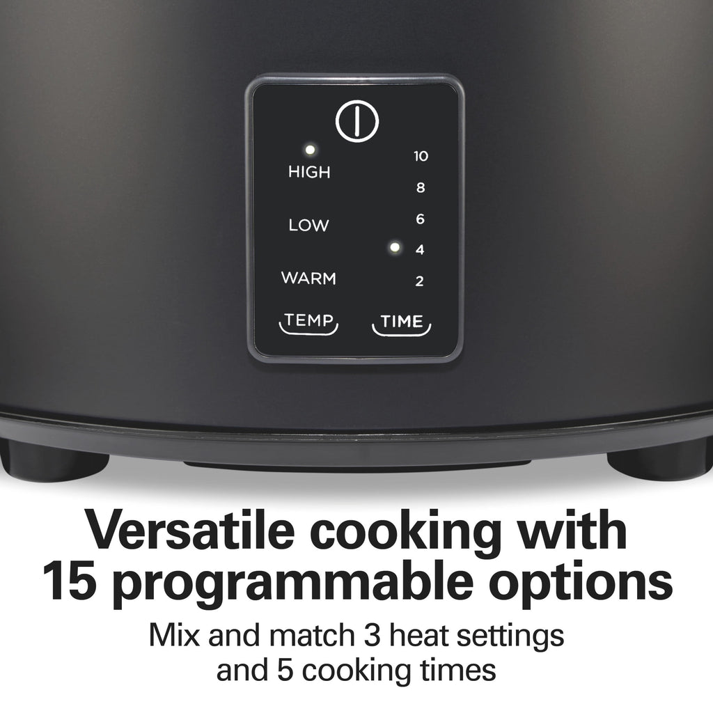 Hamilton Beach 5 Qt Programmable Slow Cooker - Stoneware Crock with Removable Pot, Black