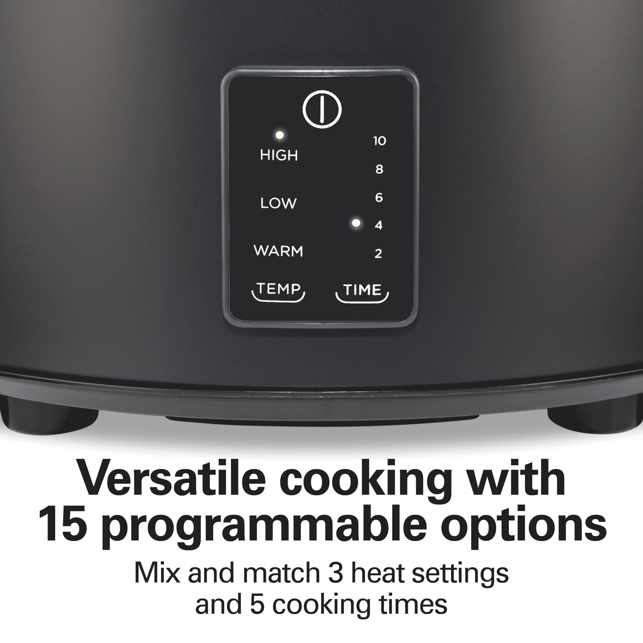 Hamilton Beach 5 Qt Programmable Slow Cooker - Stoneware Crock with Removable Pot, Black