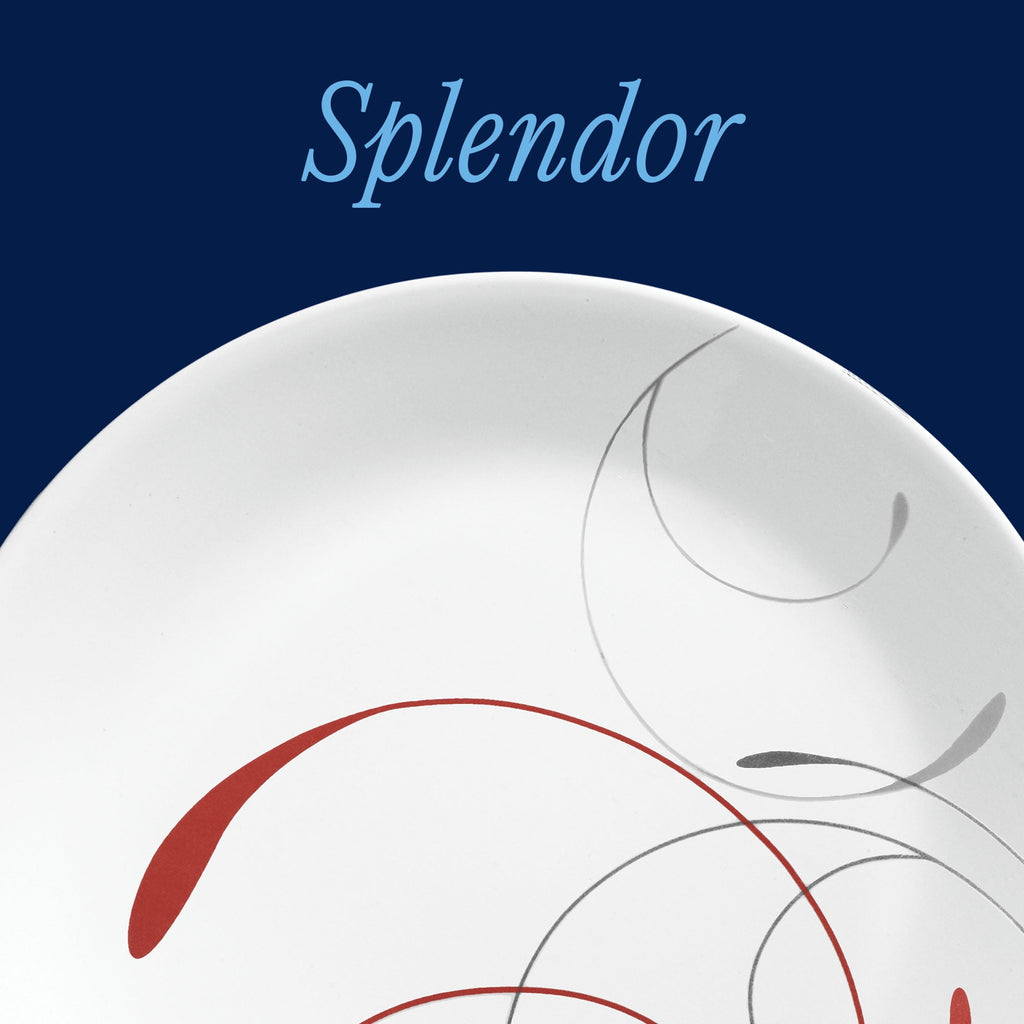 Corelle Splendor - White and Red Round Dinner Plate, 10.25" - 2-Pack