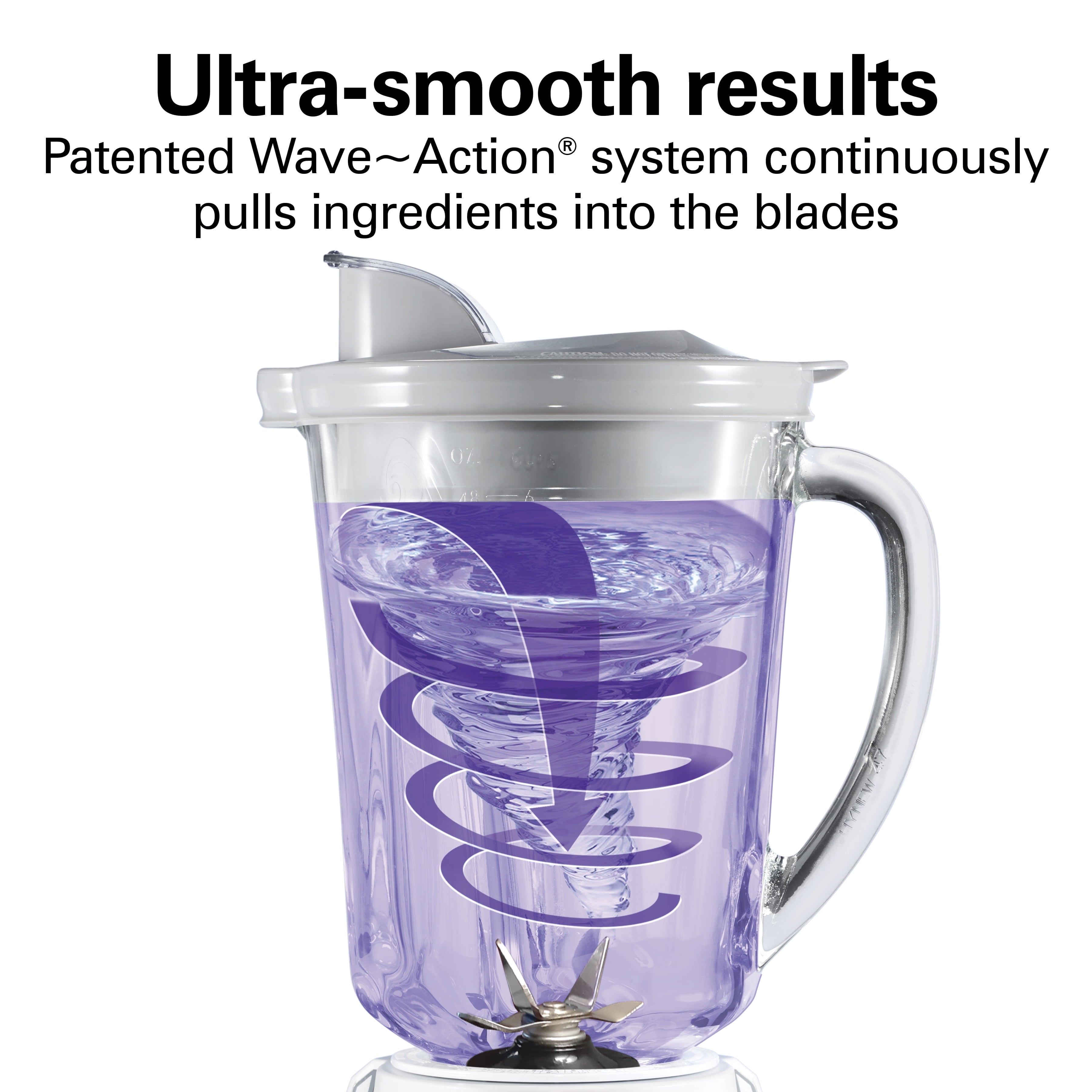 Hamilton Beach Quiet Glass Jar Blender - 48 oz. Jar, Stainless Steel Blade, High Speed, Great for Shakes and Smoothies, Ice Crusher, 12 Functions, White