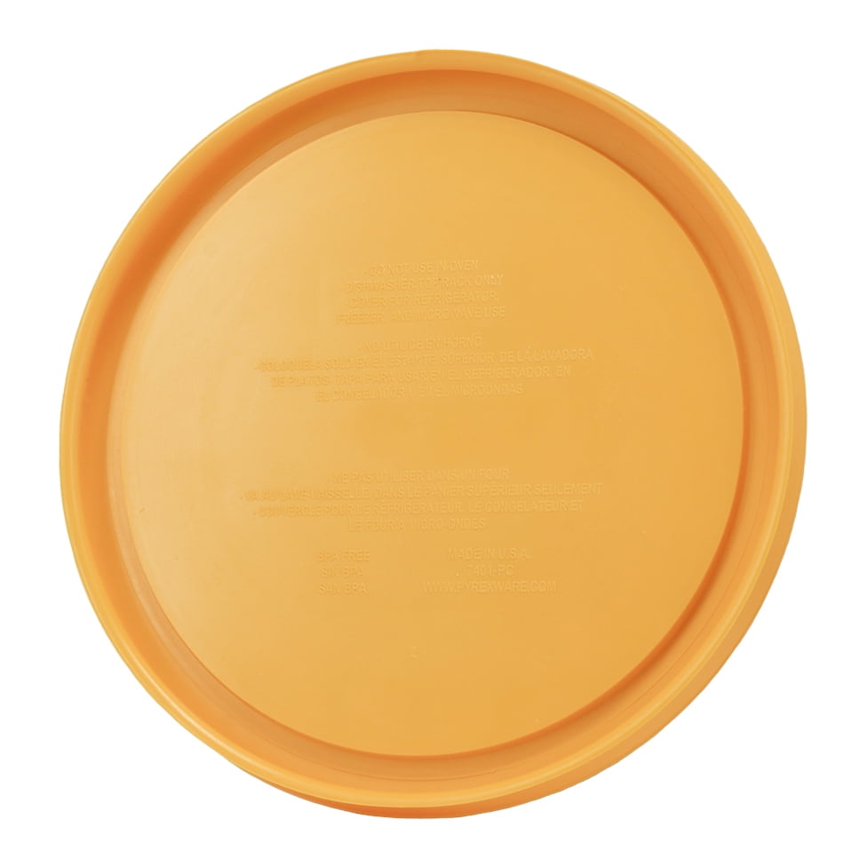 Pyrex 7401-PC Lemon Drop Yellow 3-Cup Food Storage Replacement Lid (2-Pack)